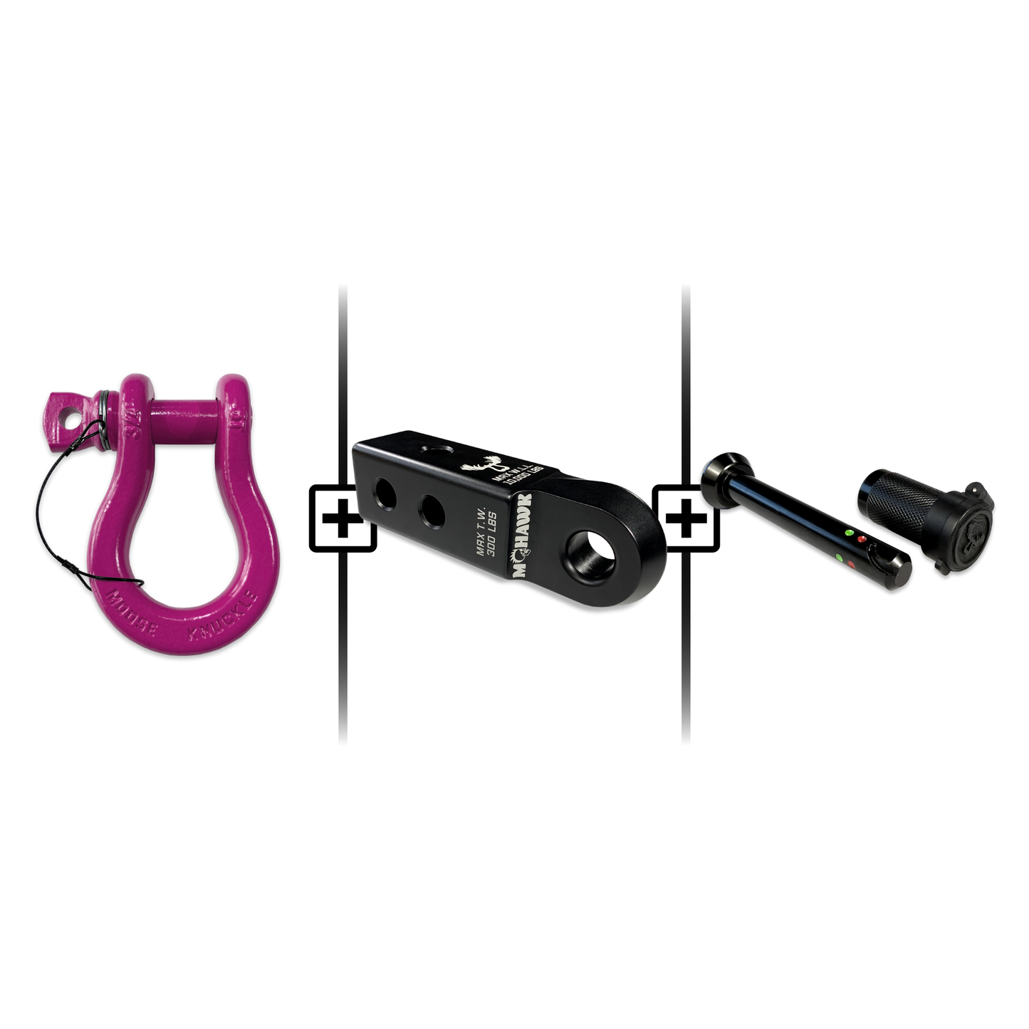 B'oh Spin Pin Shackle 3/4 Mohawk Receiver 2.0 Hitch Pin Bundle