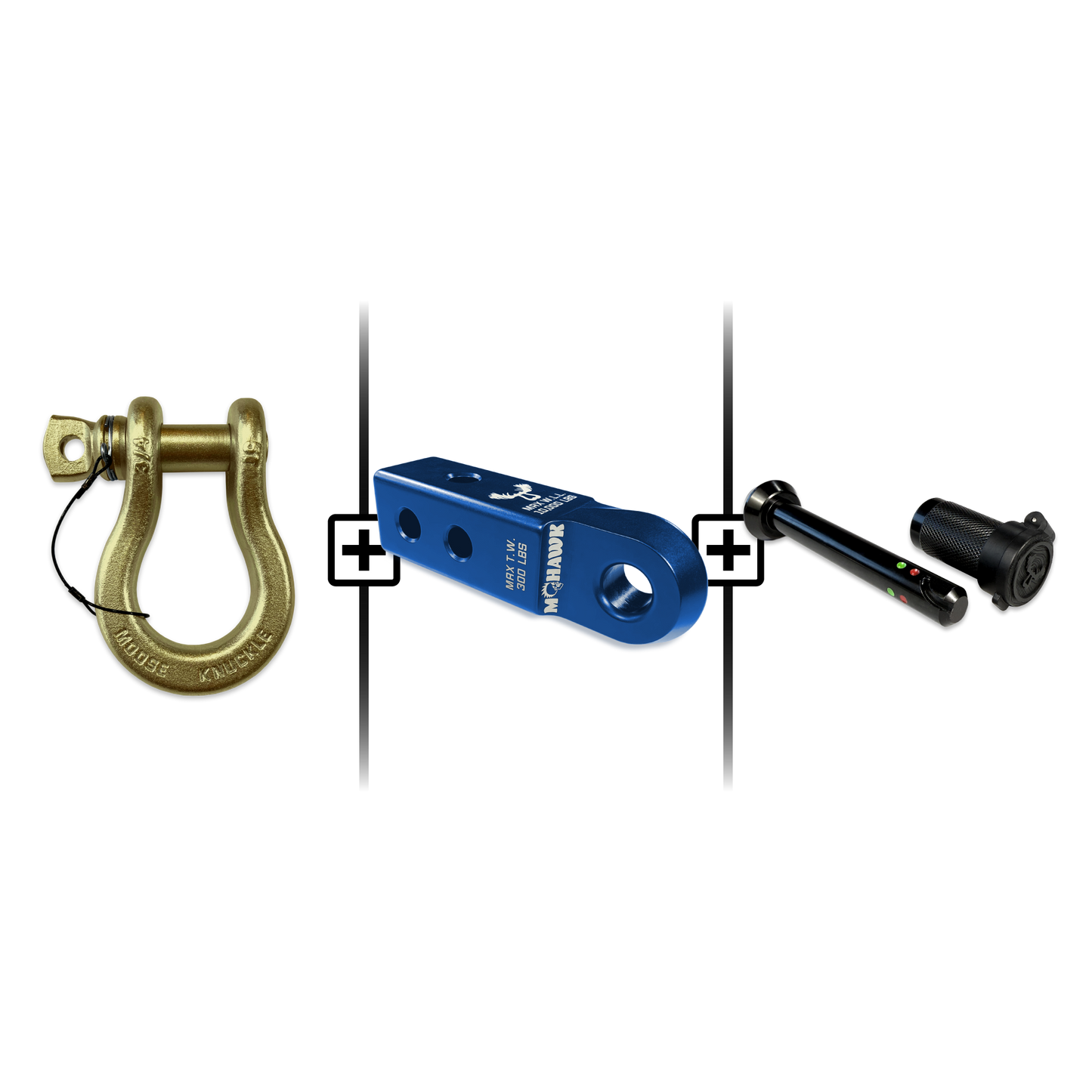 B'oh Spin Pin Shackle 3/4 Mohawk Receiver 2.0 Hitch Pin Bundle