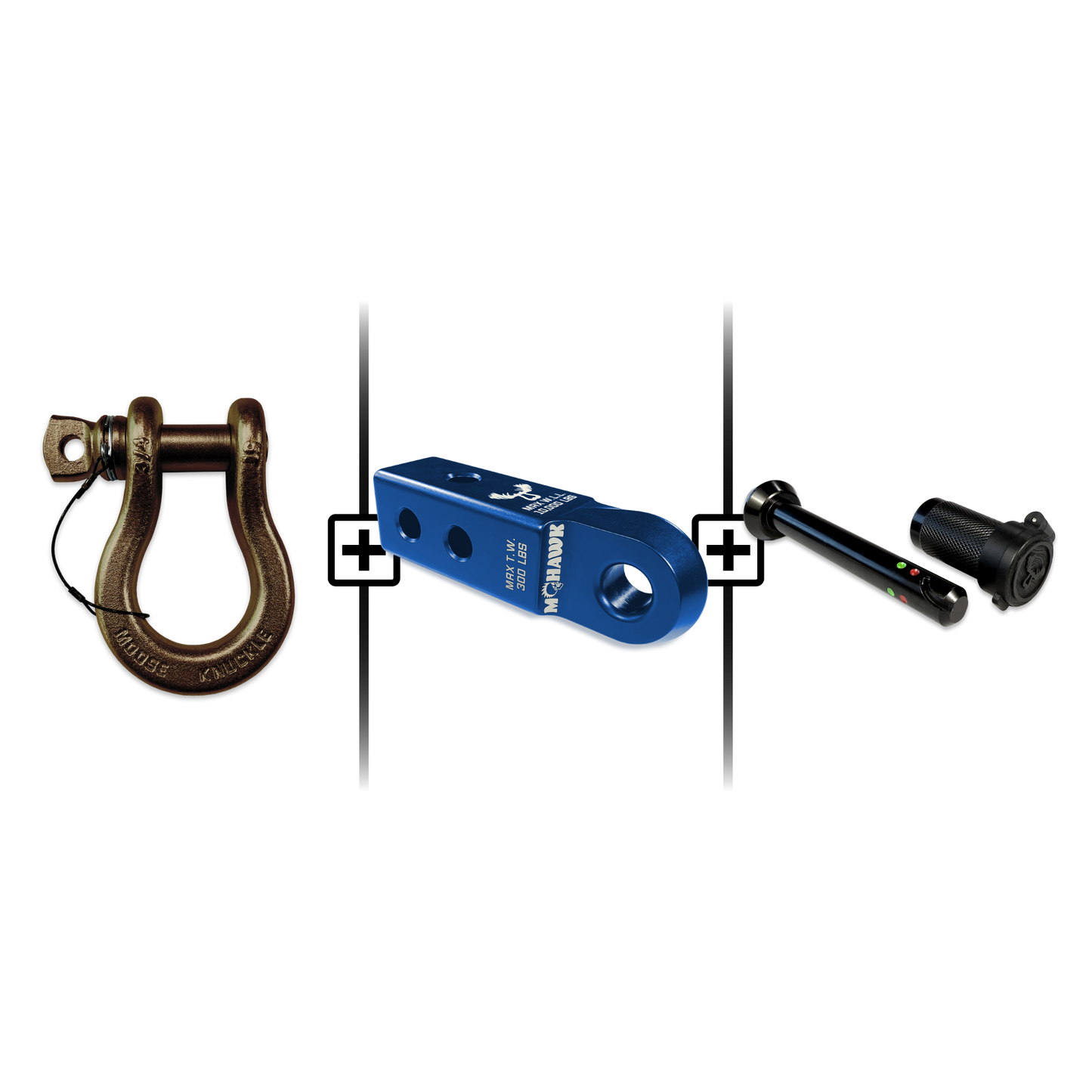 B'oh Spin Pin Shackle 3/4 Mohawk Receiver 2.0 Hitch Pin Bundle