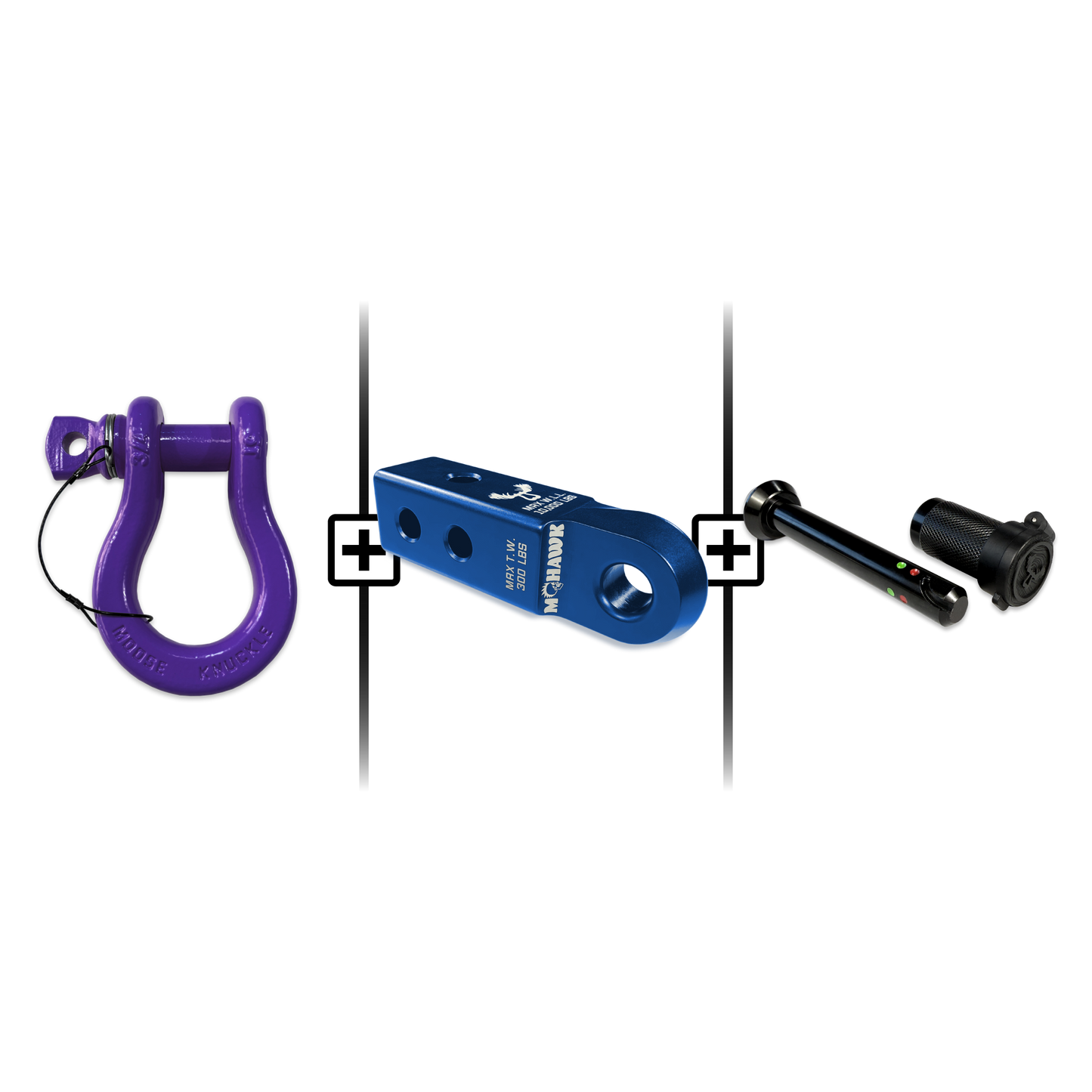 B'oh Spin Pin Shackle 3/4 Mohawk Receiver 2.0 Hitch Pin Bundle