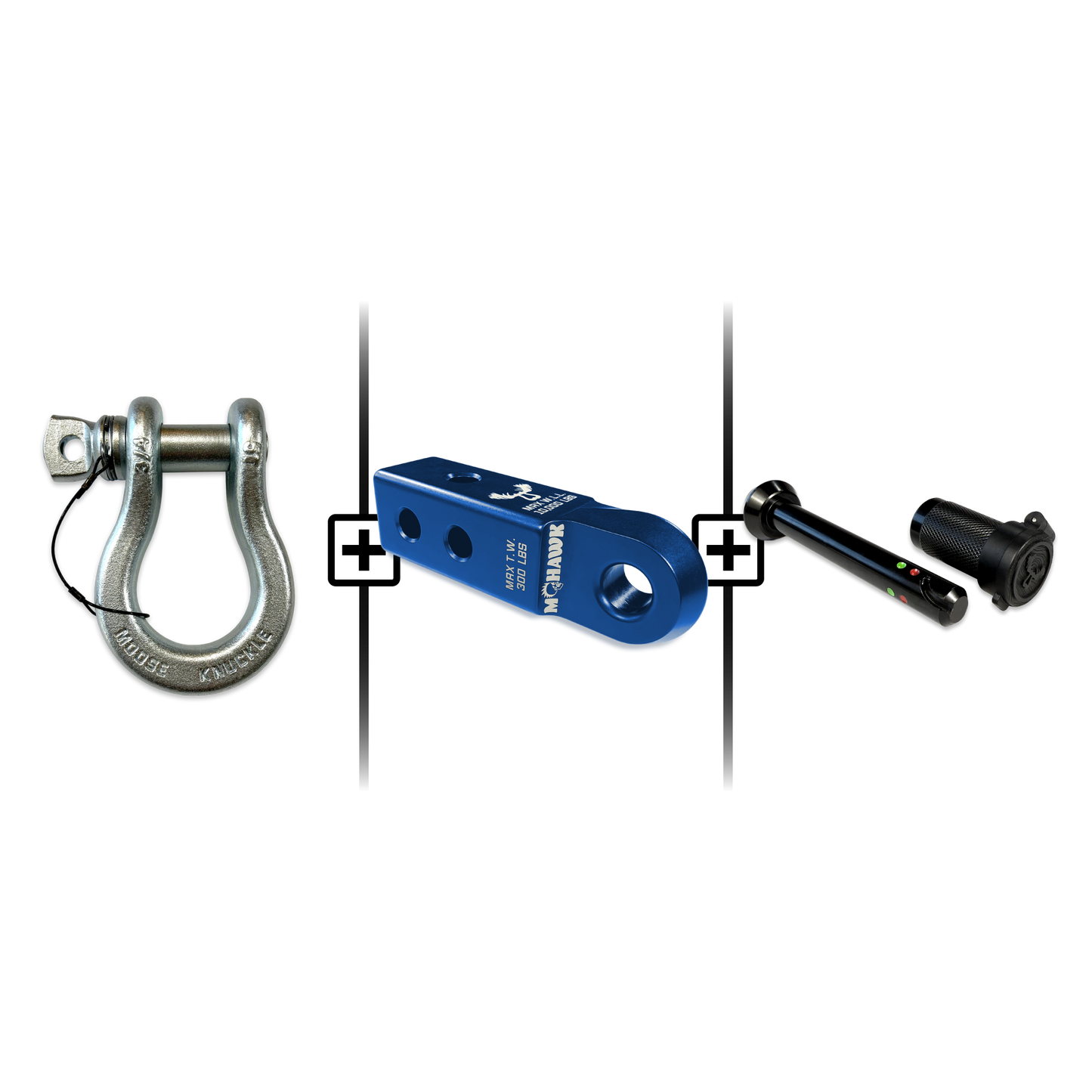 B'oh Spin Pin Shackle 3/4 Mohawk Receiver 2.0 Hitch Pin Bundle