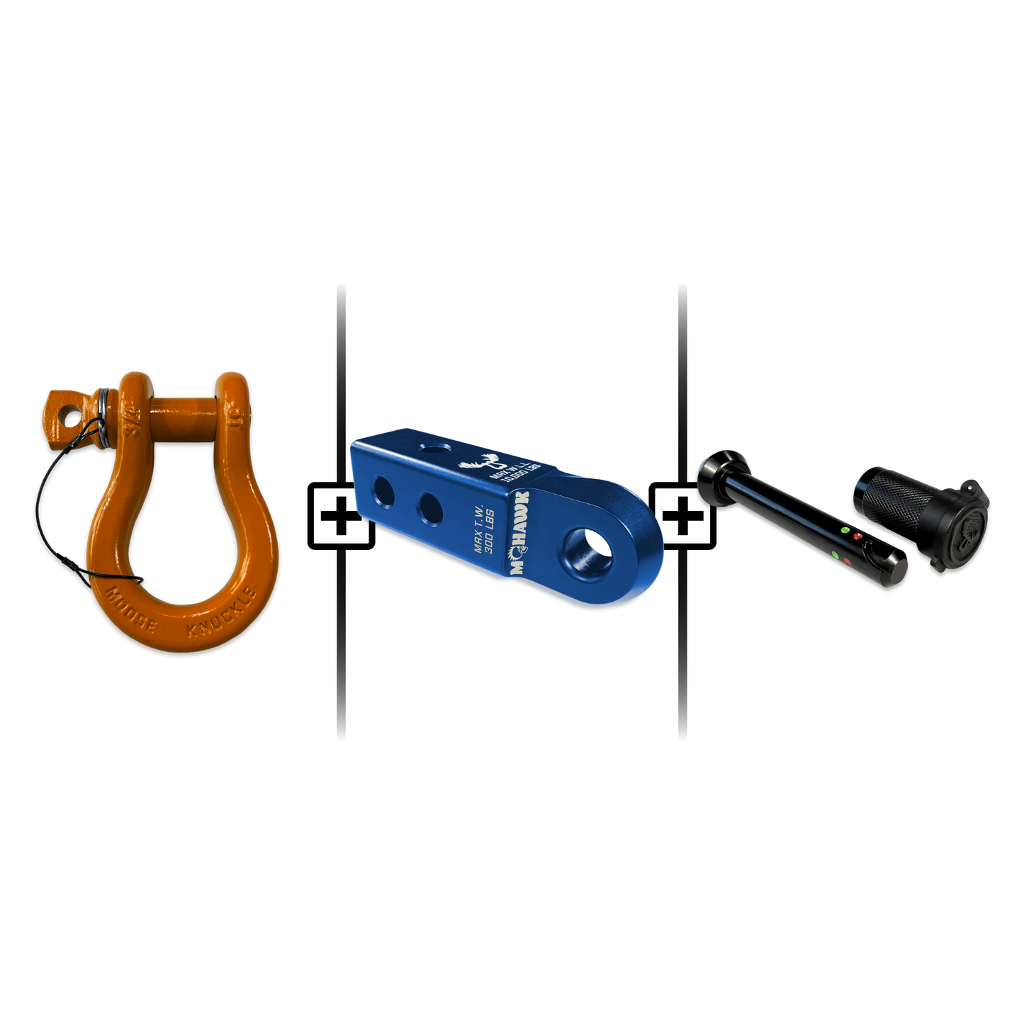 B'oh Spin Pin Shackle 3/4 Mohawk Receiver 2.0 Hitch Pin Bundle