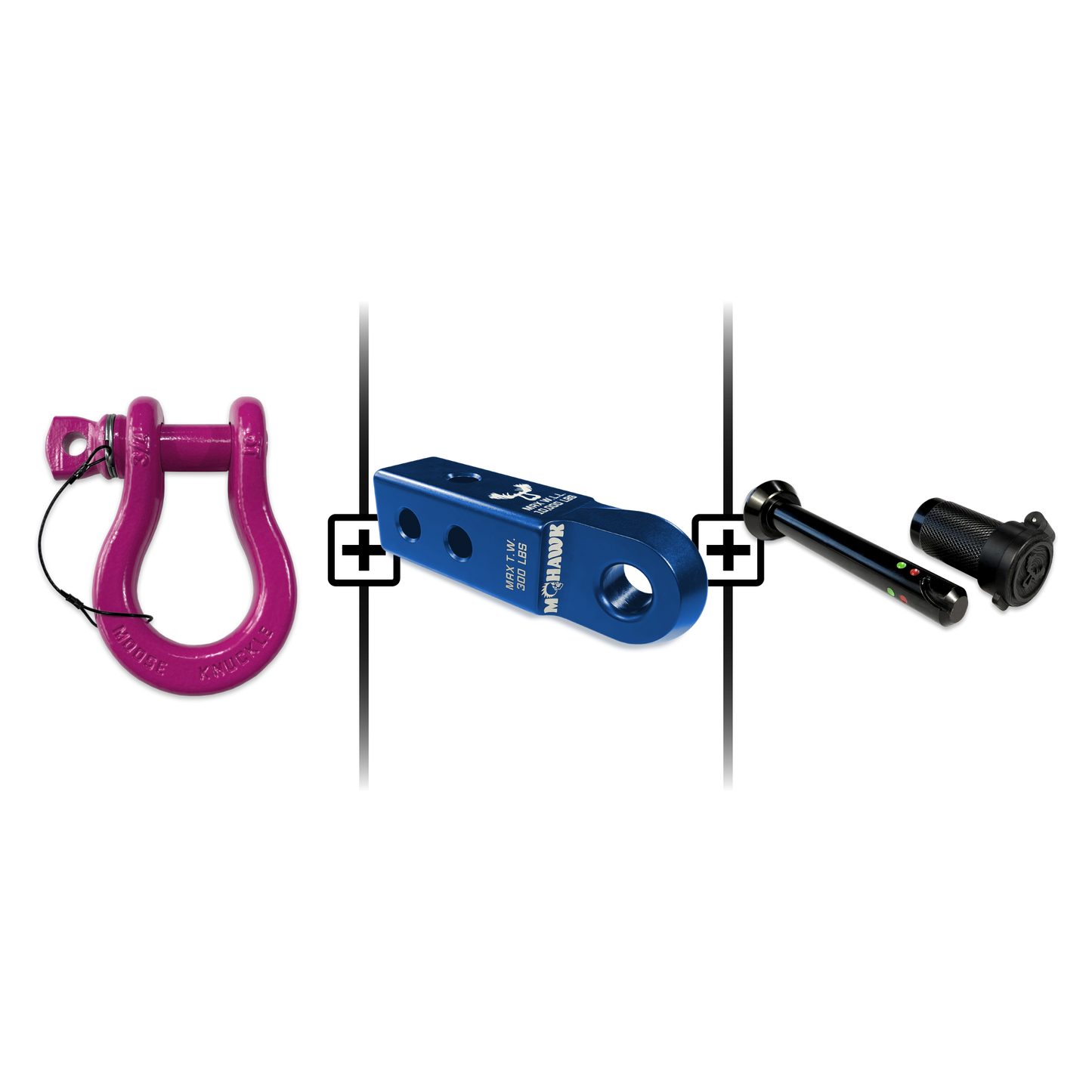 B'oh Spin Pin Shackle 3/4 Mohawk Receiver 2.0 Hitch Pin Bundle