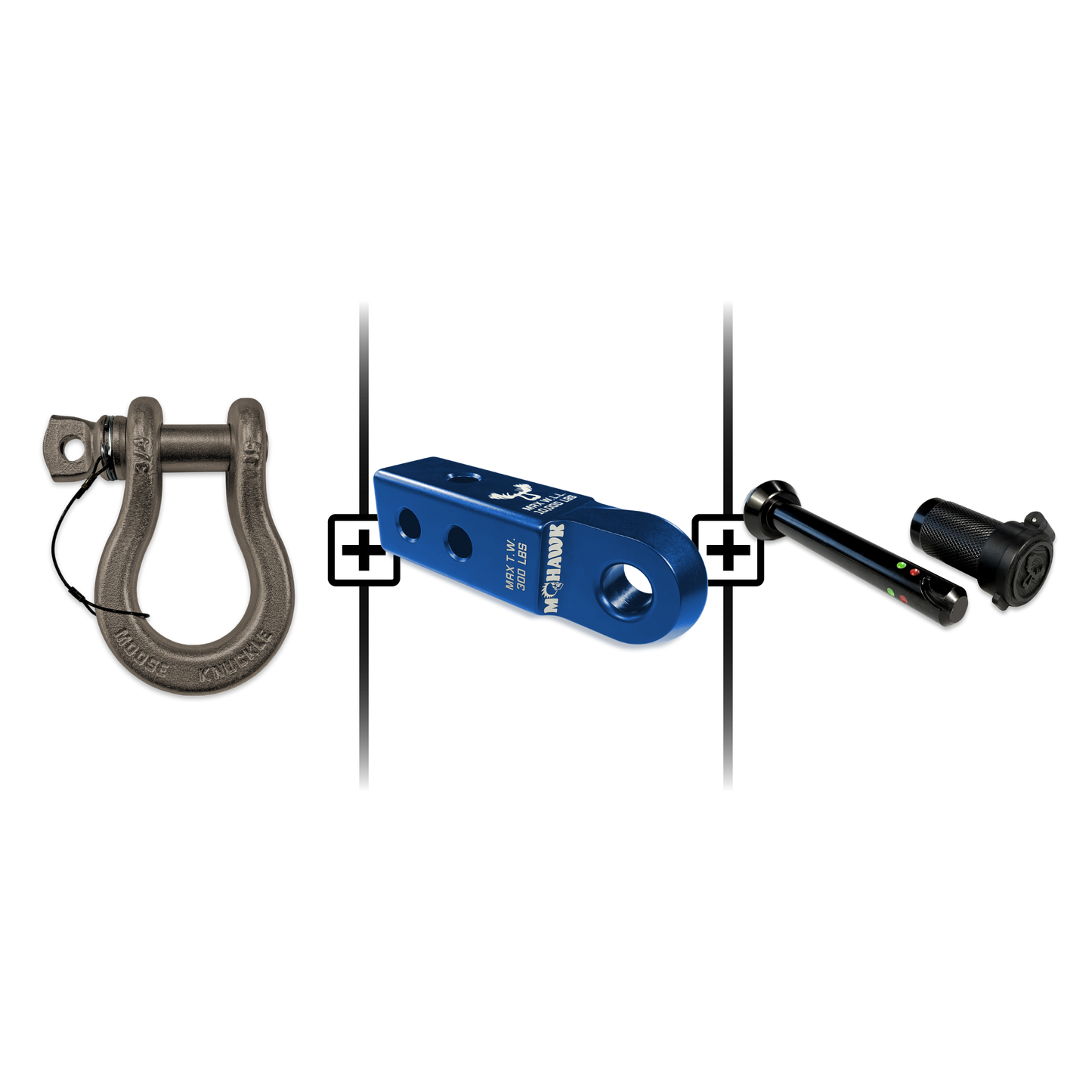 B'oh Spin Pin Shackle 3/4 Mohawk Receiver 2.0 Hitch Pin Bundle