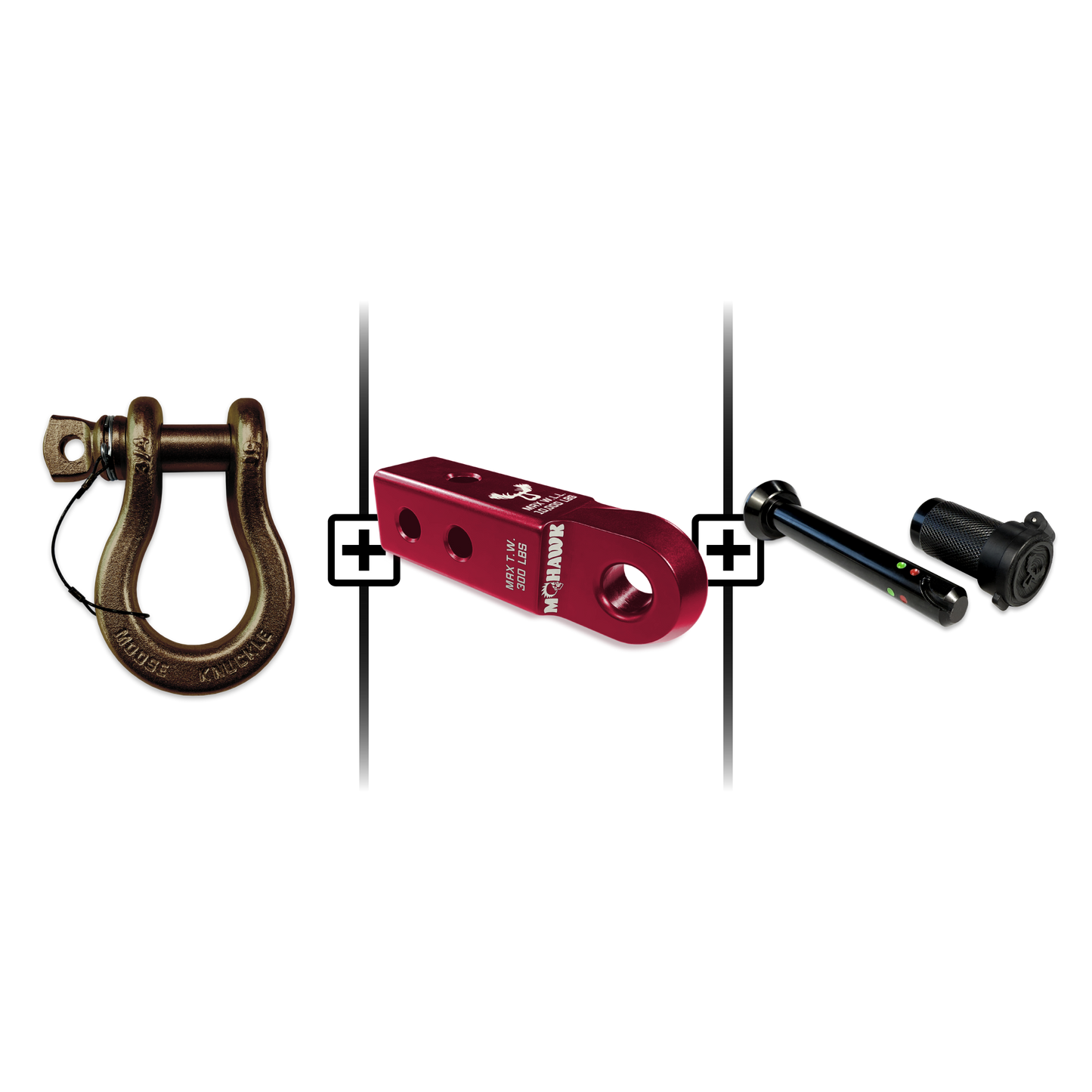 B'oh Spin Pin Shackle 3/4 Mohawk Receiver 2.0 Hitch Pin Bundle