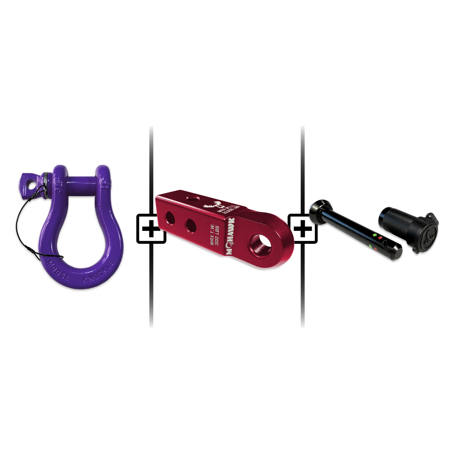 B'oh Spin Pin Shackle 3/4 Mohawk Receiver 2.0 Hitch Pin Bundle