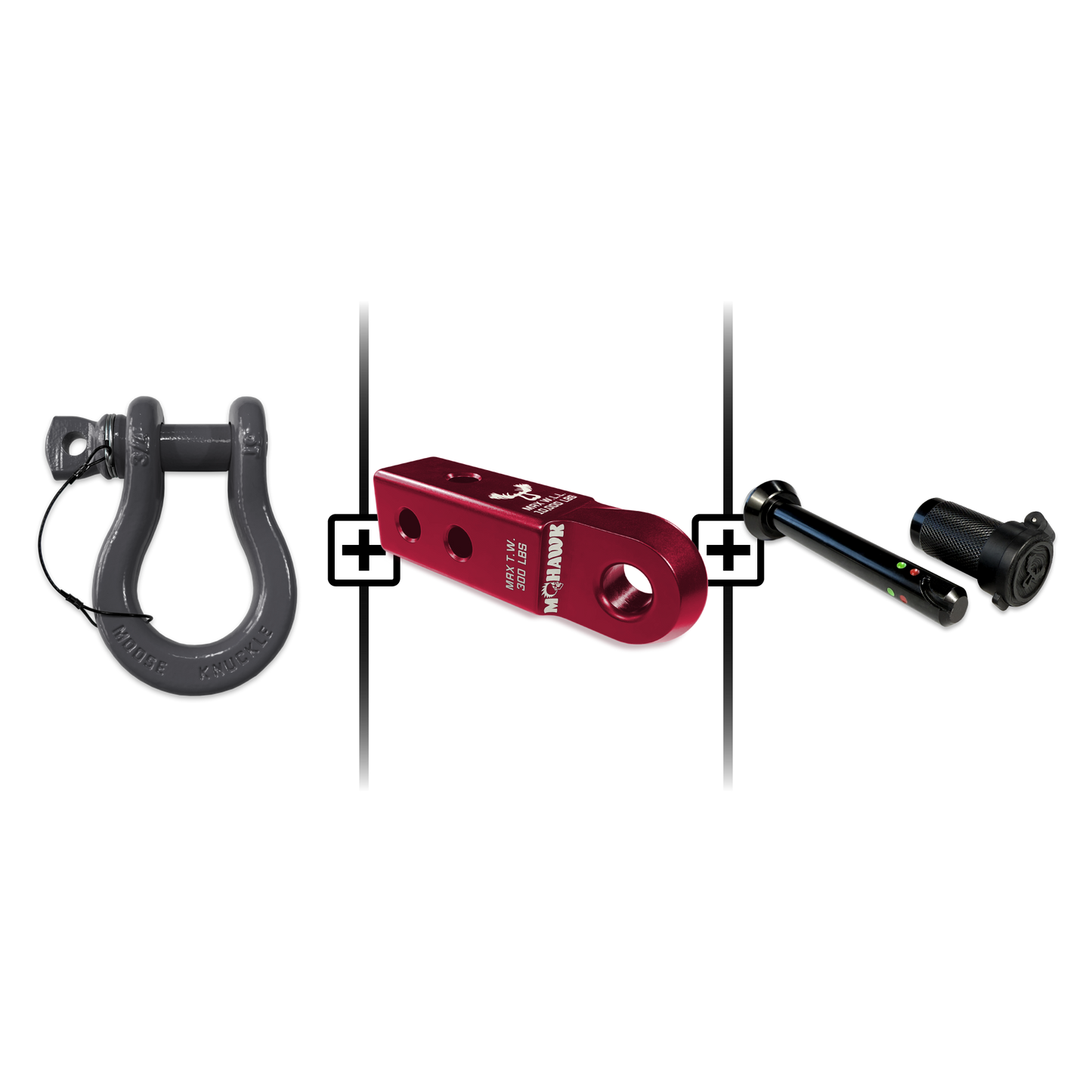 B'oh Spin Pin Shackle 3/4 Mohawk Receiver 2.0 Hitch Pin Bundle