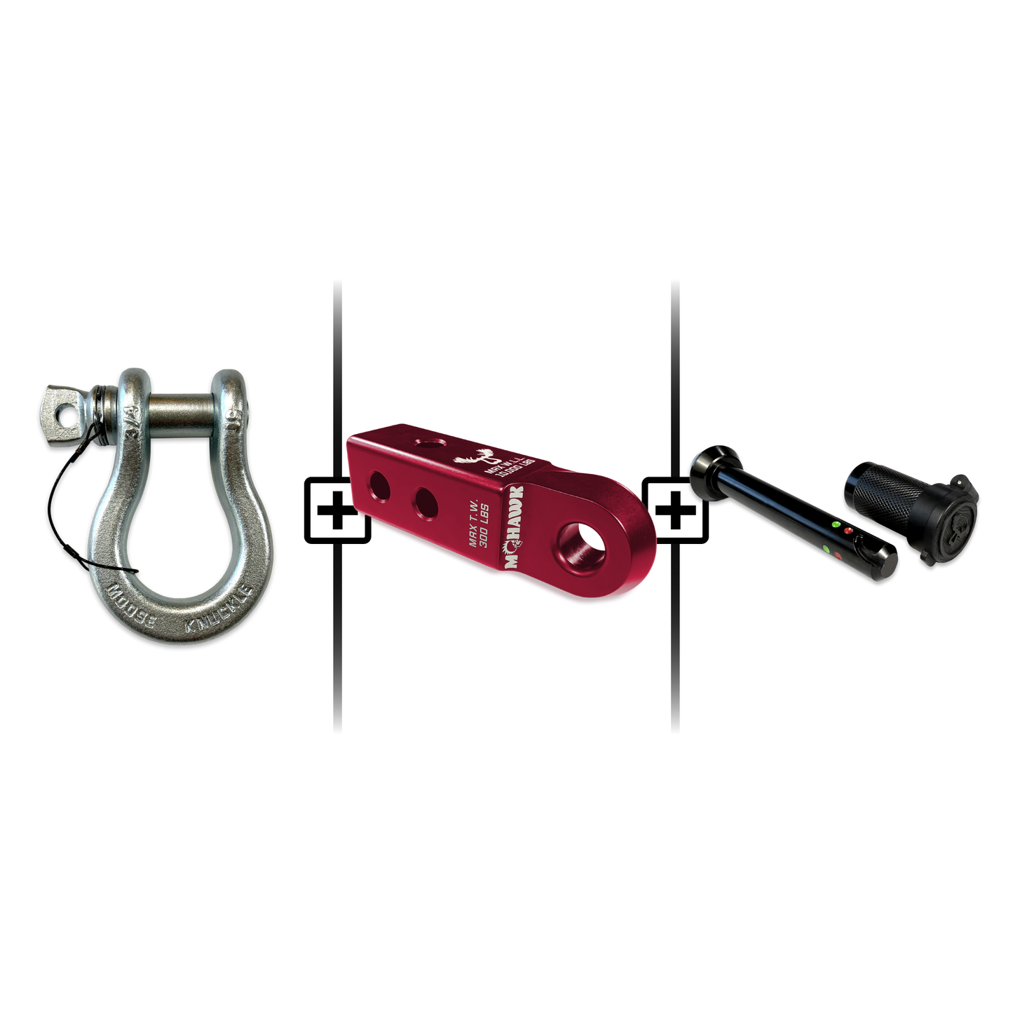 B'oh Spin Pin Shackle 3/4 Mohawk Receiver 2.0 Hitch Pin Bundle