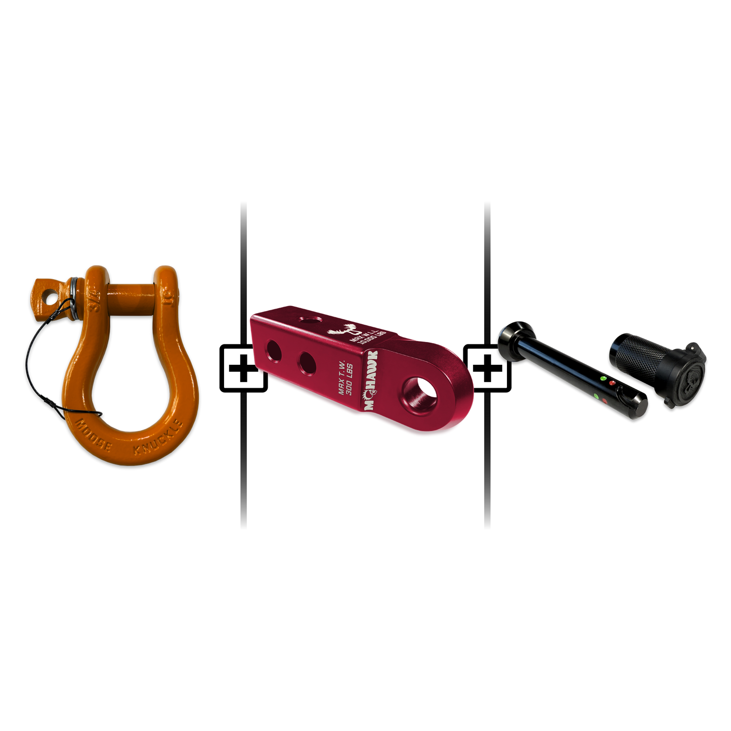 B'oh Spin Pin Shackle 3/4 Mohawk Receiver 2.0 Hitch Pin Bundle