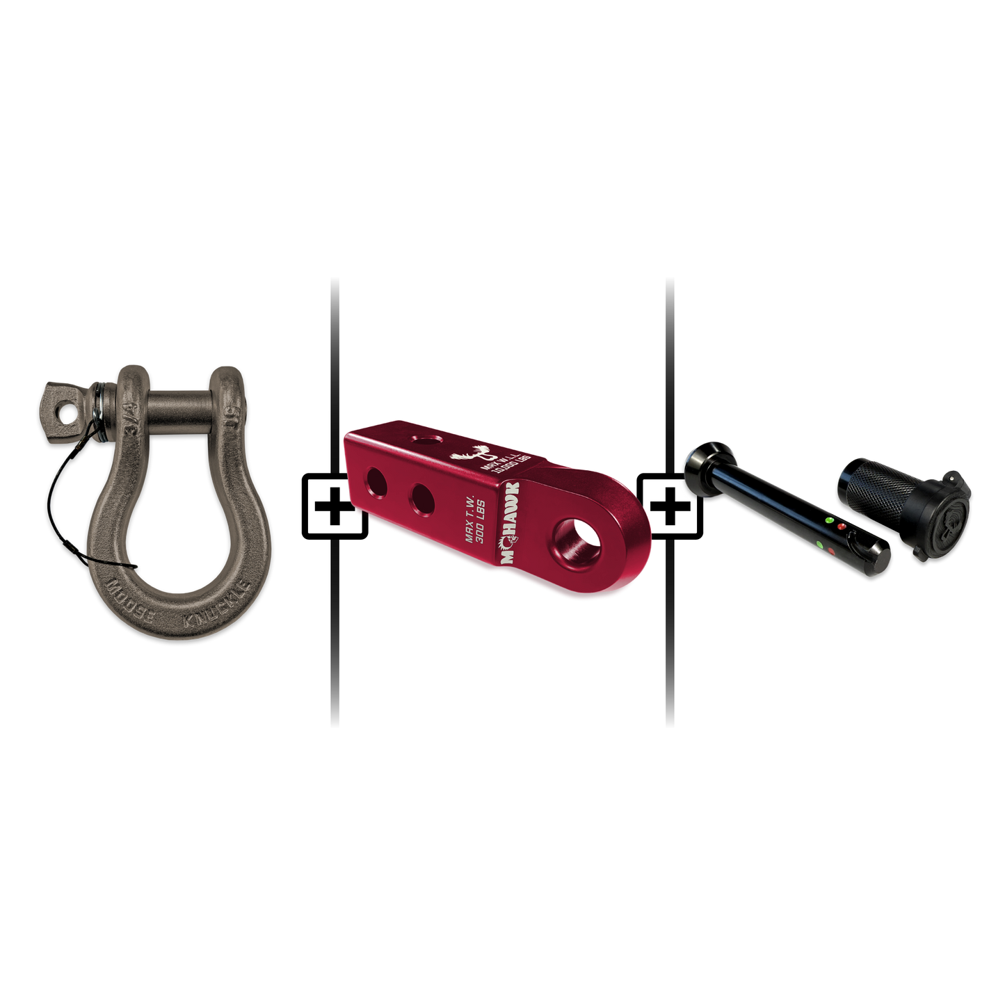 B'oh Spin Pin Shackle 3/4 Mohawk Receiver 2.0 Hitch Pin Bundle