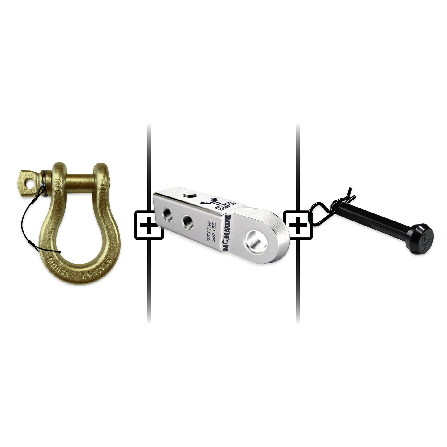 B'oh Spin Pin Shackle 3/4 Mohawk Receiver 2.0 Hitch Pin Bundle