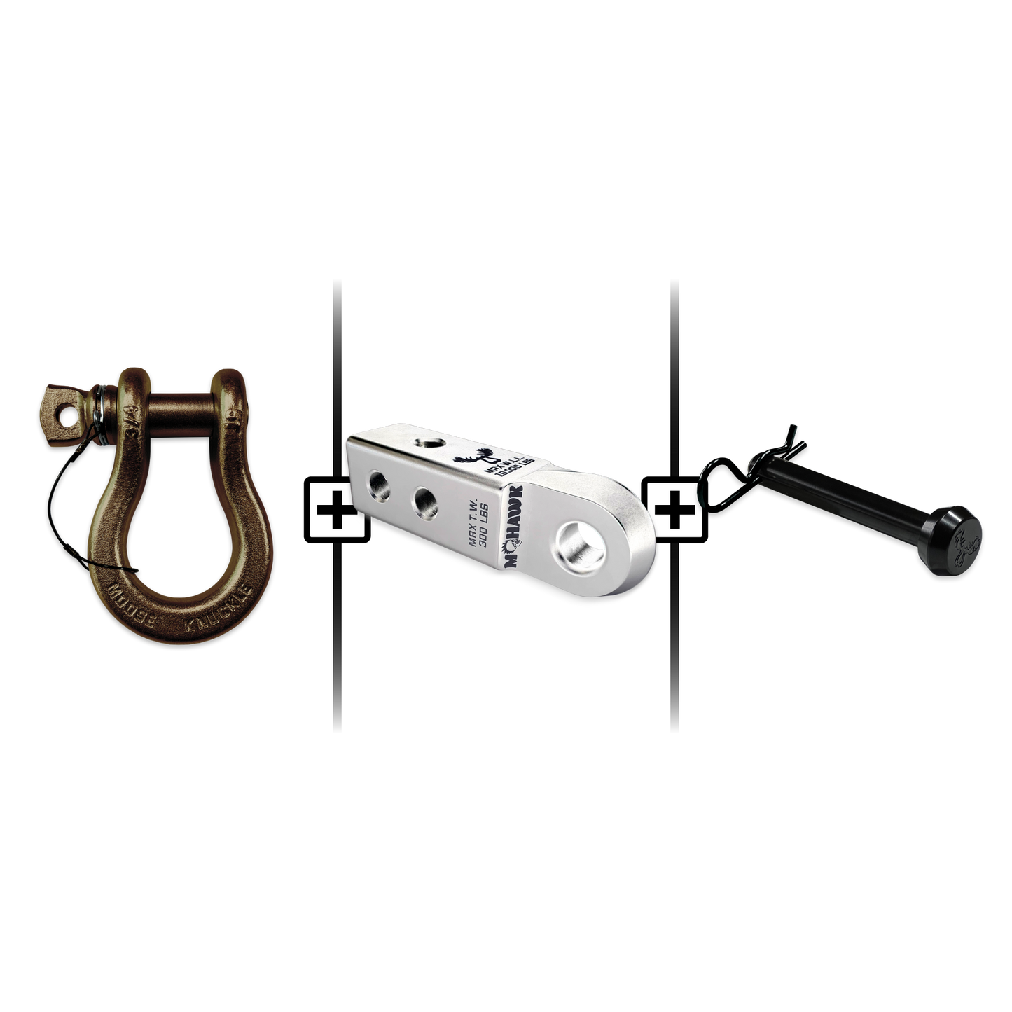 B'oh Spin Pin Shackle 3/4 Mohawk Receiver 2.0 Hitch Pin Bundle