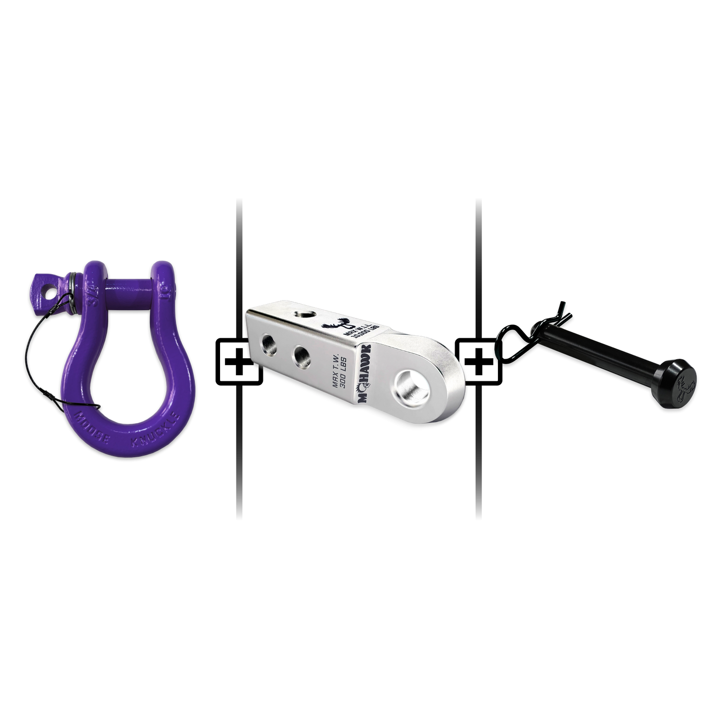 B'oh Spin Pin Shackle 3/4 Mohawk Receiver 2.0 Hitch Pin Bundle
