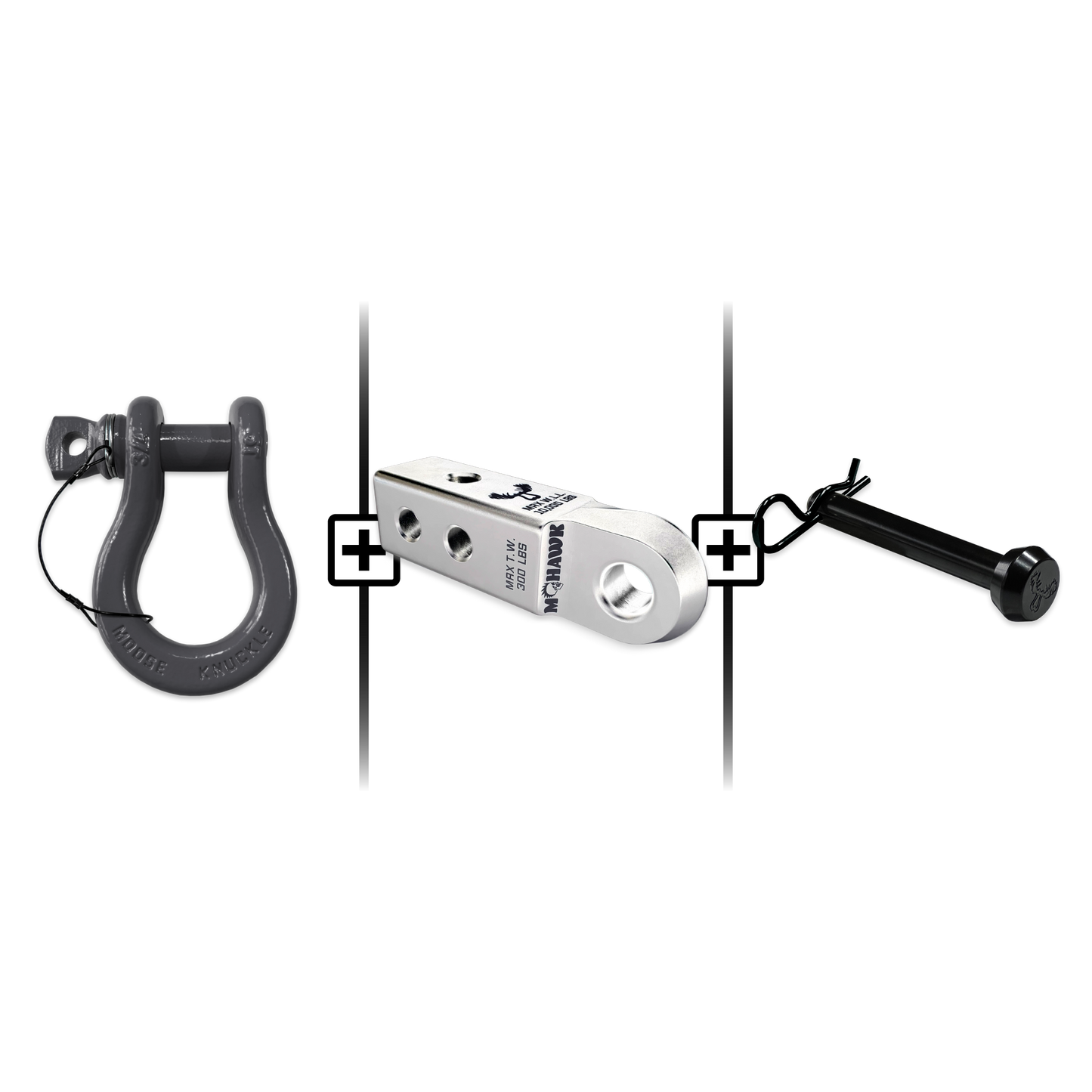 B'oh Spin Pin Shackle 3/4 Mohawk Receiver 2.0 Hitch Pin Bundle