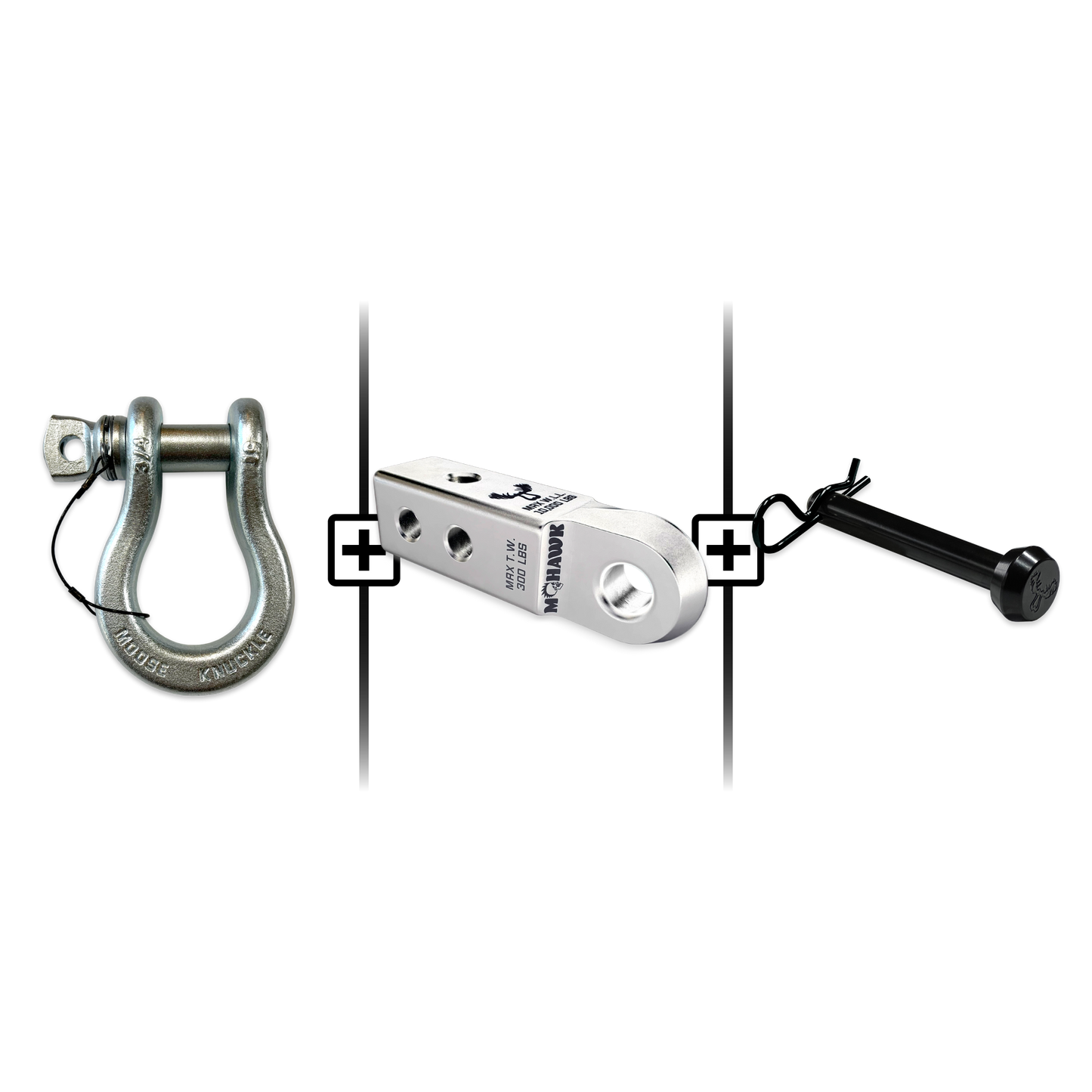 B'oh Spin Pin Shackle 3/4 Mohawk Receiver 2.0 Hitch Pin Bundle