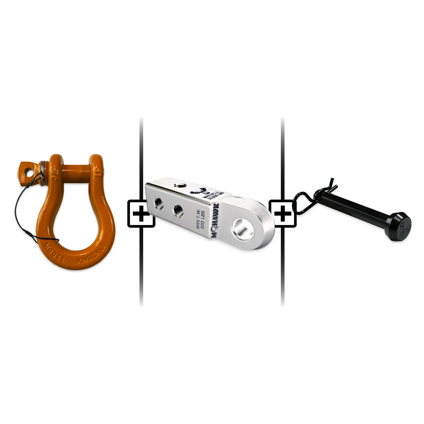 B'oh Spin Pin Shackle 3/4 Mohawk Receiver 2.0 Hitch Pin Bundle