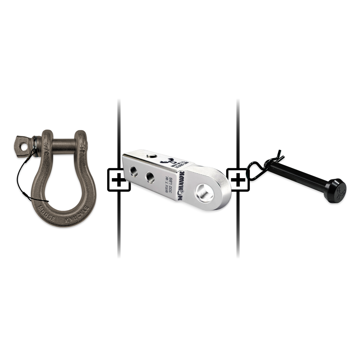 B'oh Spin Pin Shackle 3/4 Mohawk Receiver 2.0 Hitch Pin Bundle