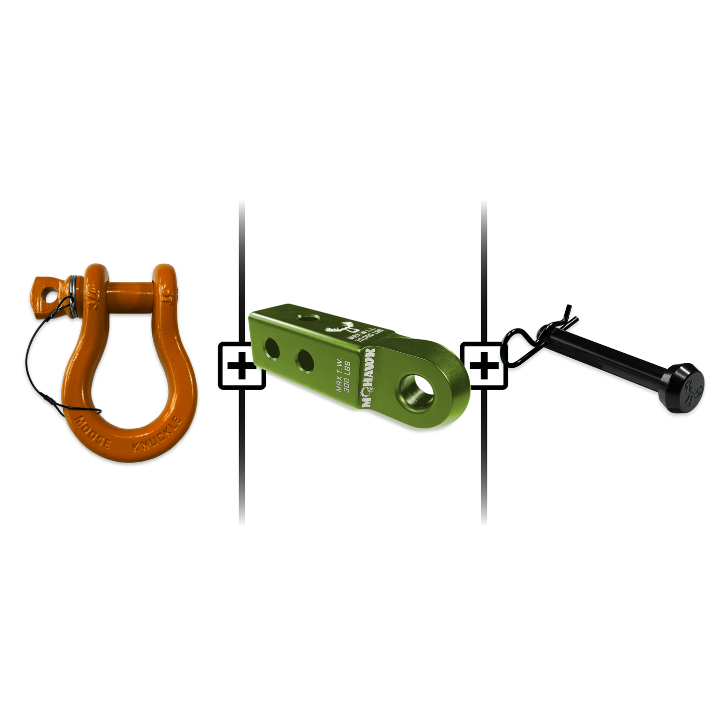 B'oh Spin Pin Shackle 3/4 Mohawk Receiver 2.0 Hitch Pin Bundle