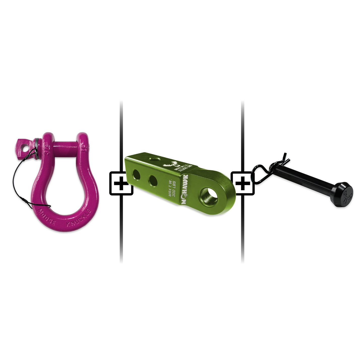 B'oh Spin Pin Shackle 3/4 Mohawk Receiver 2.0 Hitch Pin Bundle