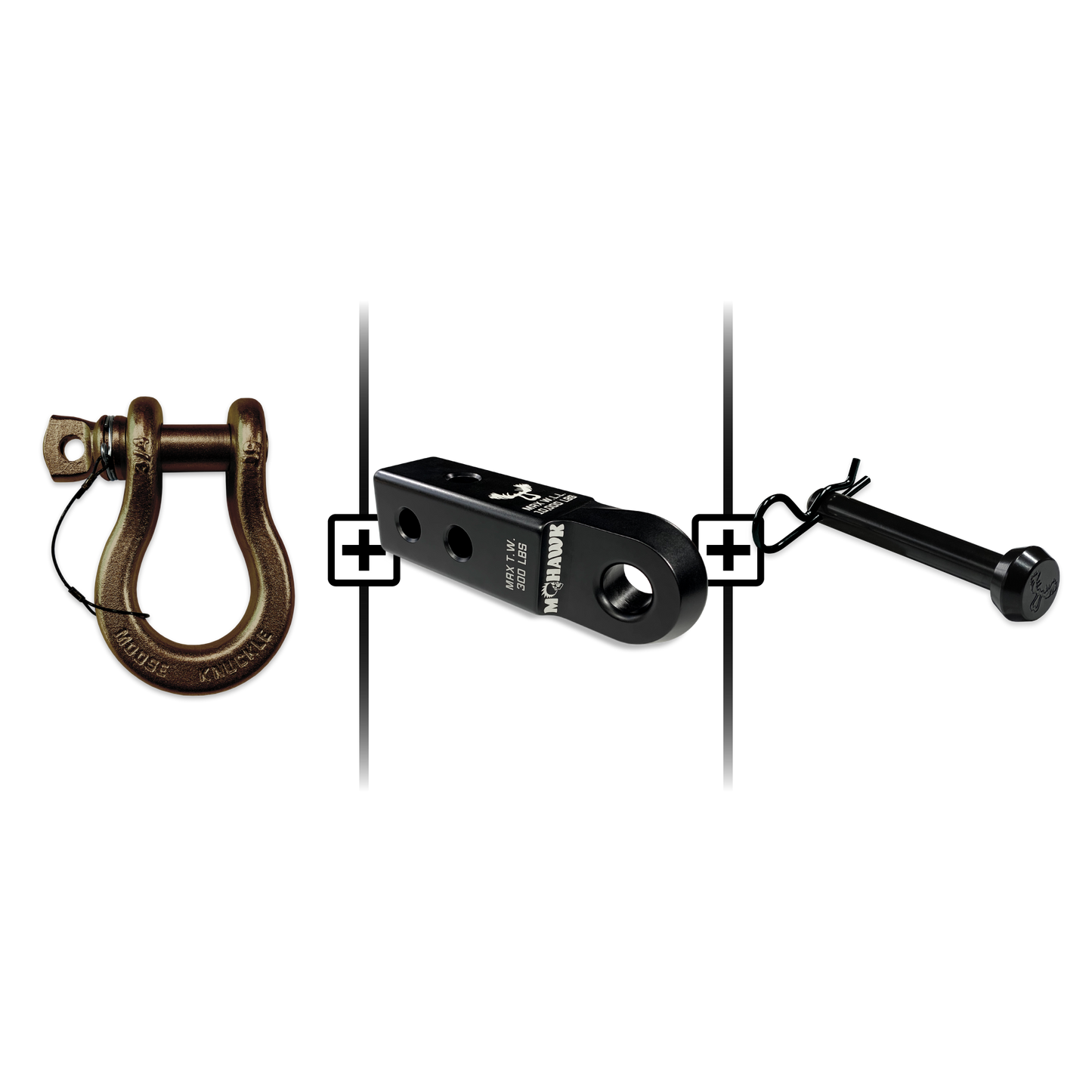 B'oh Spin Pin Shackle 3/4 Mohawk Receiver 2.0 Hitch Pin Bundle