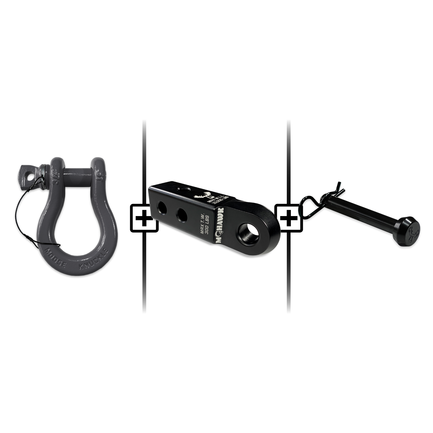 B'oh Spin Pin Shackle 3/4 Mohawk Receiver 2.0 Hitch Pin Bundle