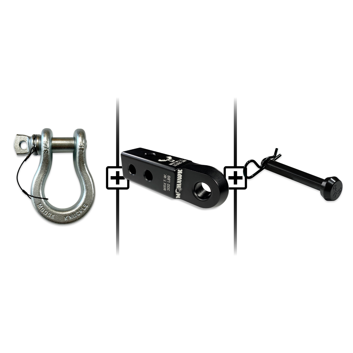 B'oh Spin Pin Shackle 3/4 Mohawk Receiver 2.0 Hitch Pin Bundle