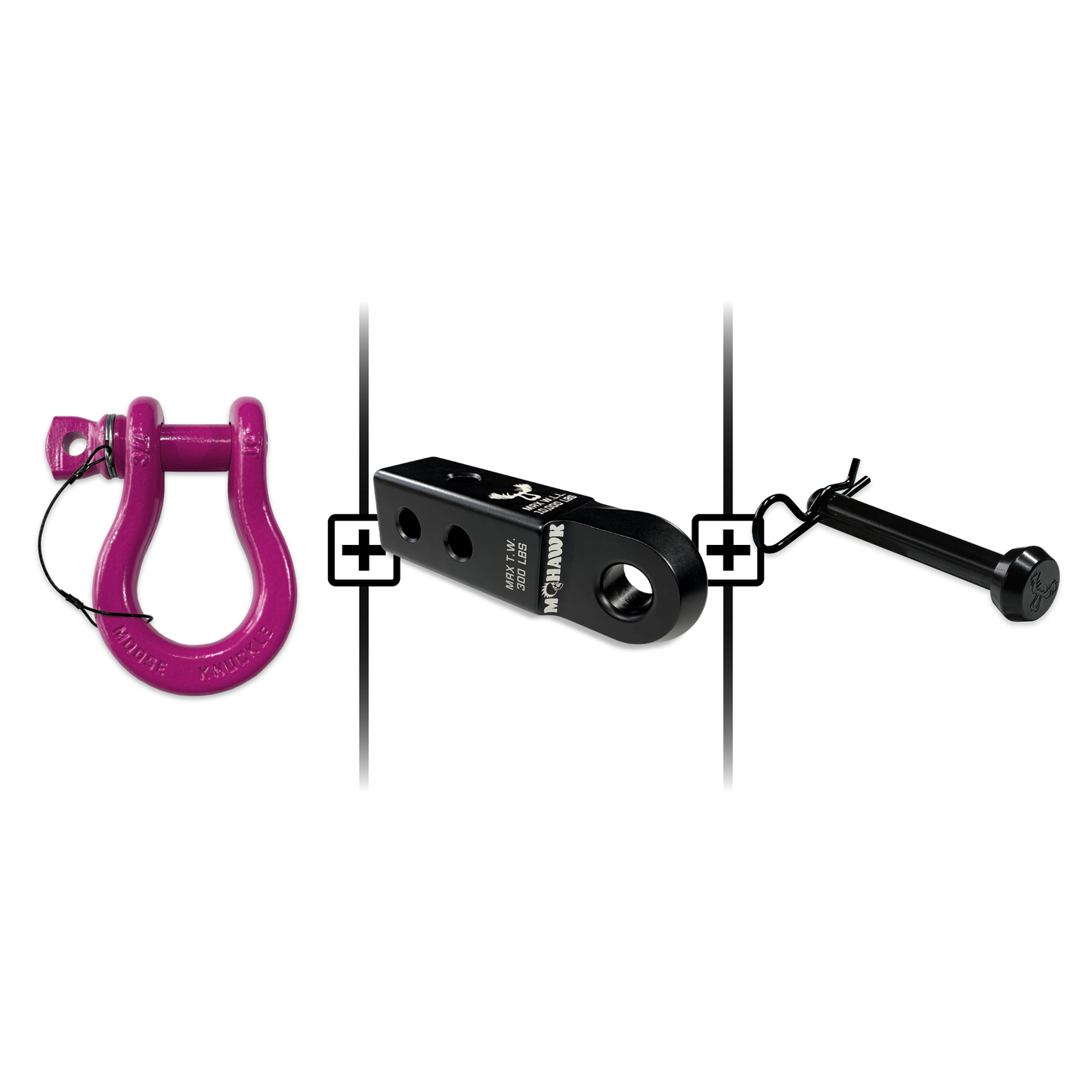 B'oh Spin Pin Shackle 3/4 Mohawk Receiver 2.0 Hitch Pin Bundle