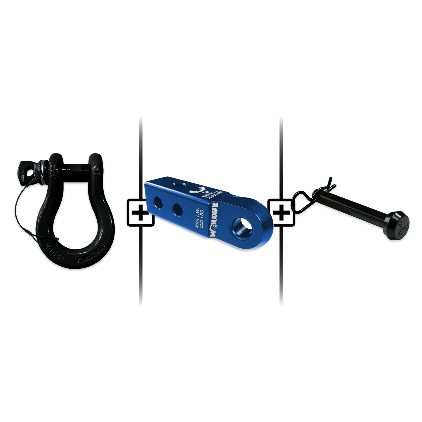 B'oh Spin Pin Shackle 3/4 Mohawk Receiver 2.0 Hitch Pin Bundle