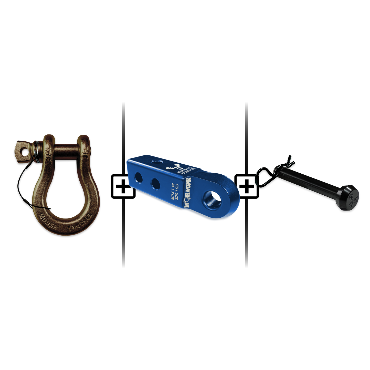 B'oh Spin Pin Shackle 3/4 Mohawk Receiver 2.0 Hitch Pin Bundle