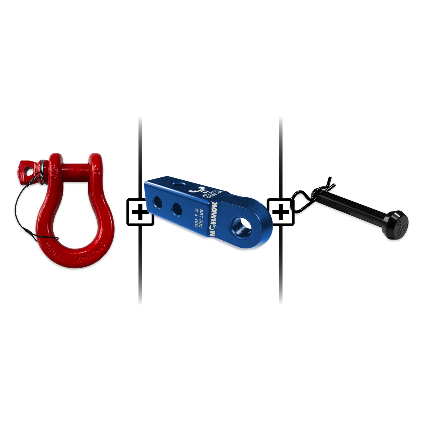 B'oh Spin Pin Shackle 3/4 Mohawk Receiver 2.0 Hitch Pin Bundle