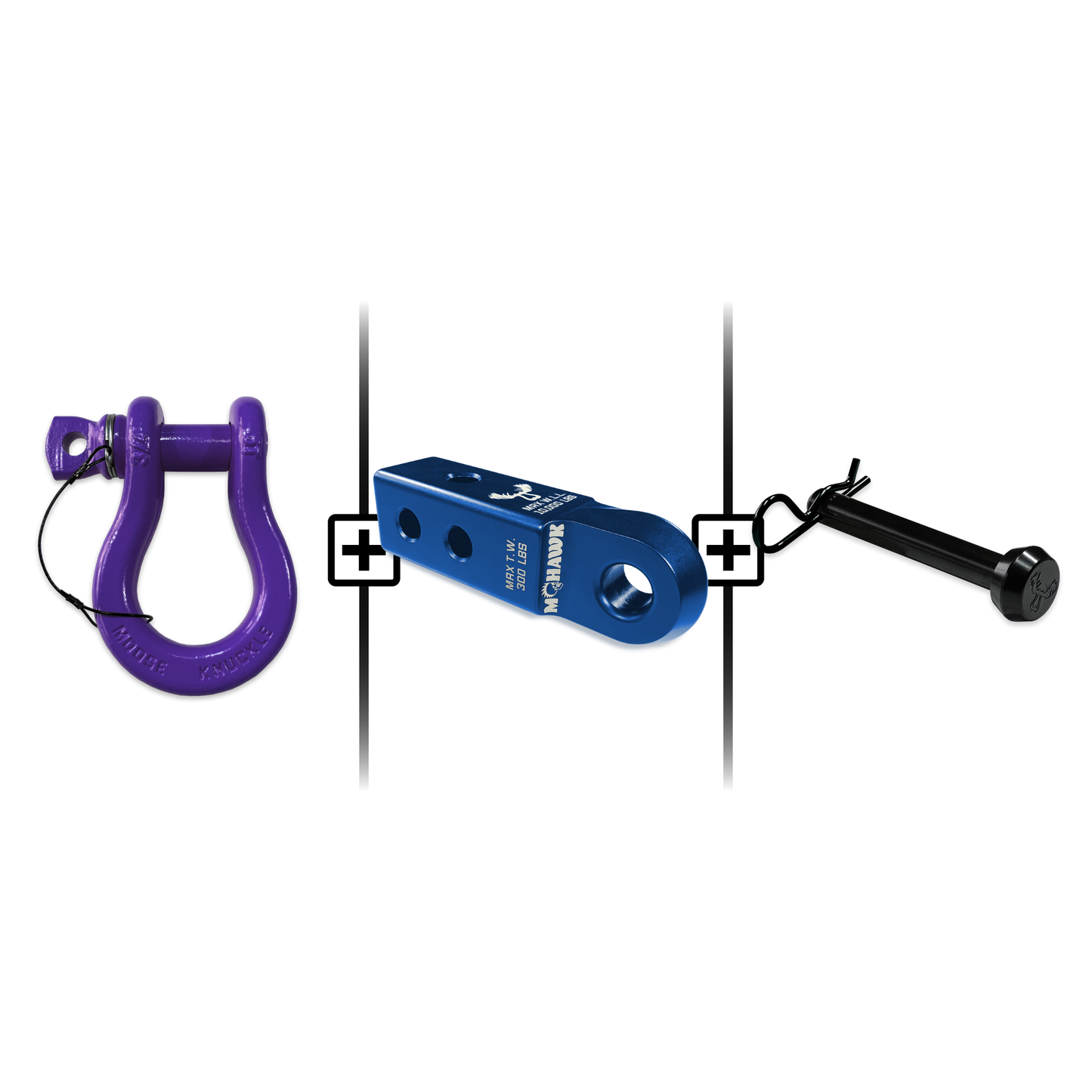 B'oh Spin Pin Shackle 3/4 Mohawk Receiver 2.0 Hitch Pin Bundle