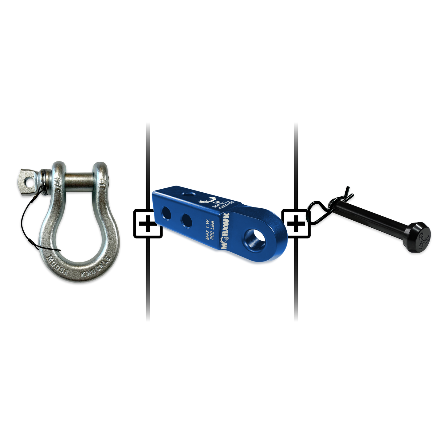 B'oh Spin Pin Shackle 3/4 Mohawk Receiver 2.0 Hitch Pin Bundle