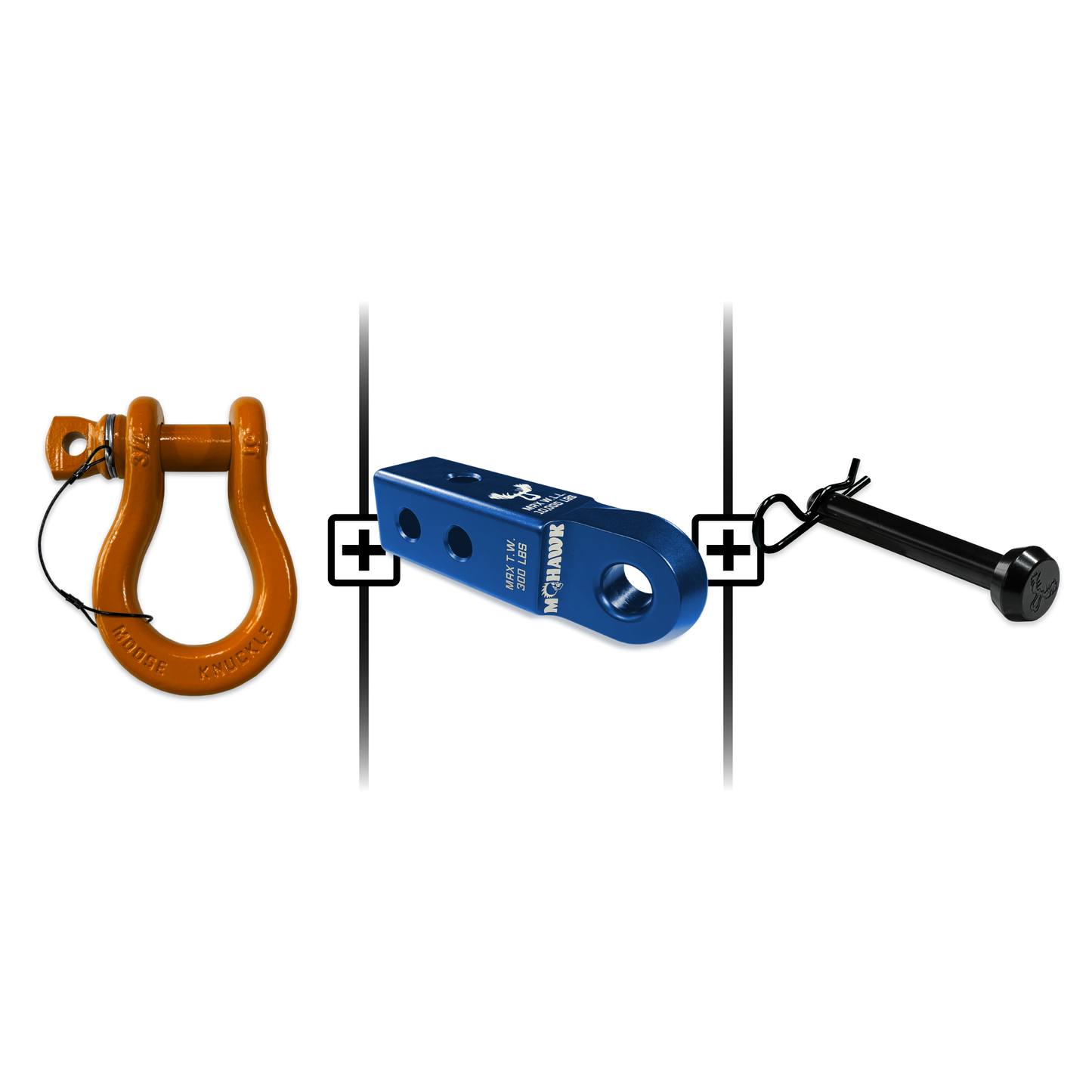 B'oh Spin Pin Shackle 3/4 Mohawk Receiver 2.0 Hitch Pin Bundle