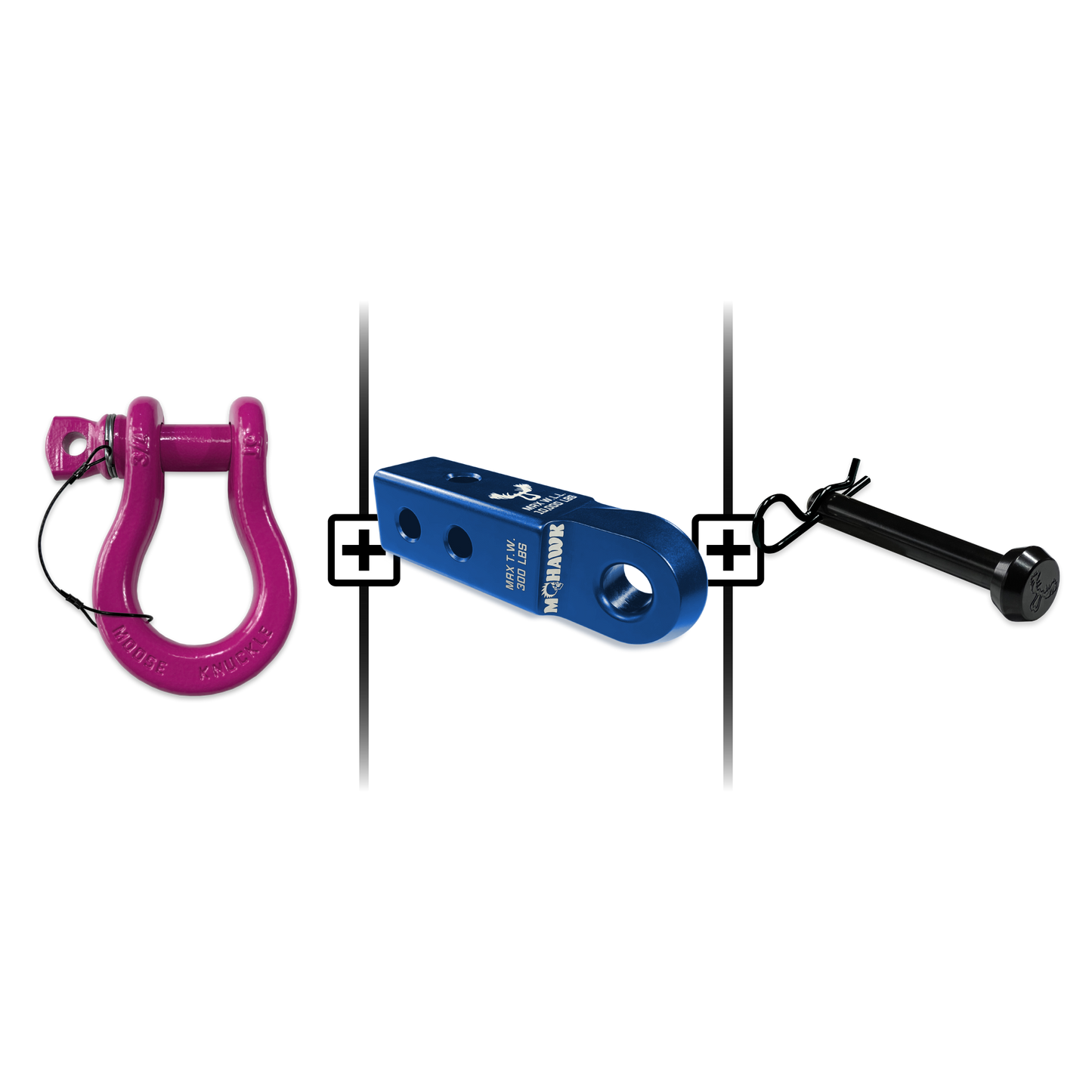 B'oh Spin Pin Shackle 3/4 Mohawk Receiver 2.0 Hitch Pin Bundle