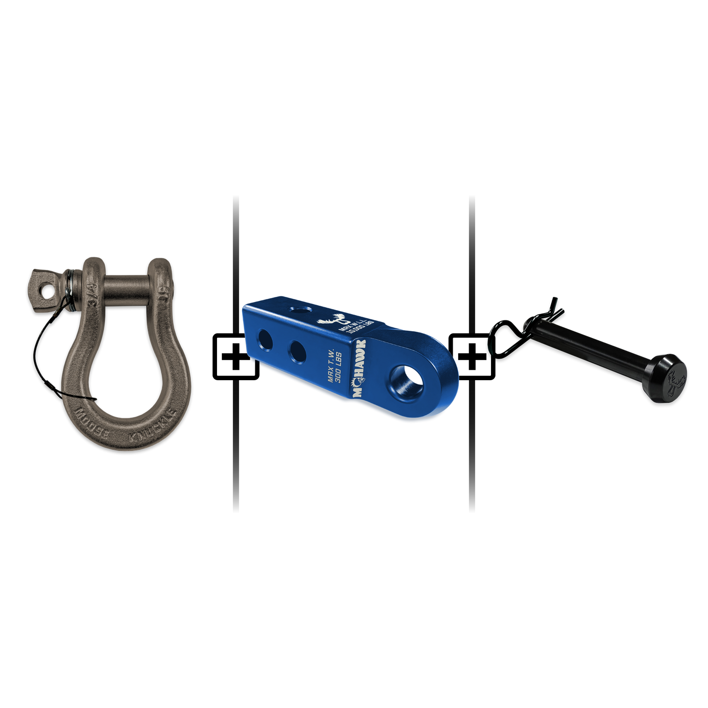 B'oh Spin Pin Shackle 3/4 Mohawk Receiver 2.0 Hitch Pin Bundle