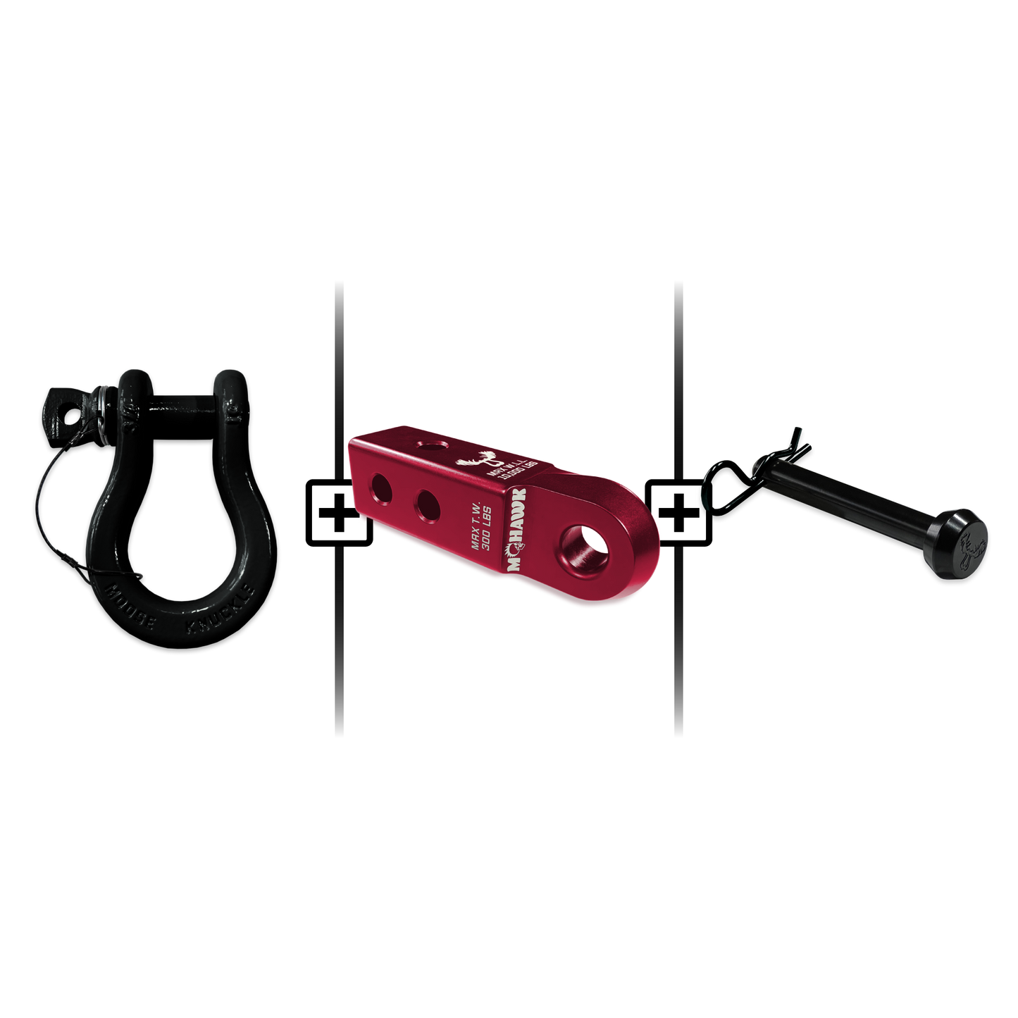 B'oh Spin Pin Shackle 3/4 Mohawk Receiver 2.0 Hitch Pin Bundle