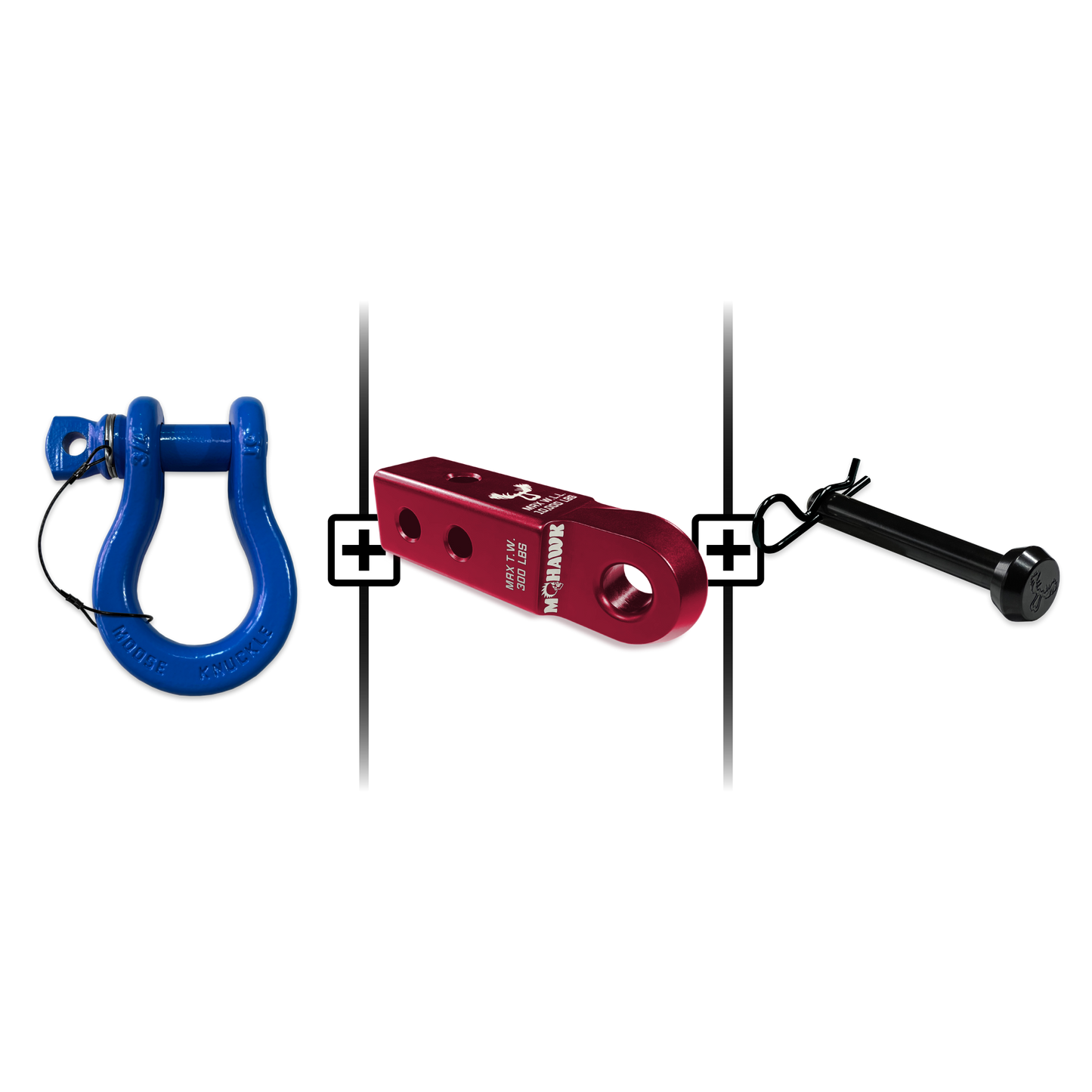 B'oh Spin Pin Shackle 3/4 Mohawk Receiver 2.0 Hitch Pin Bundle