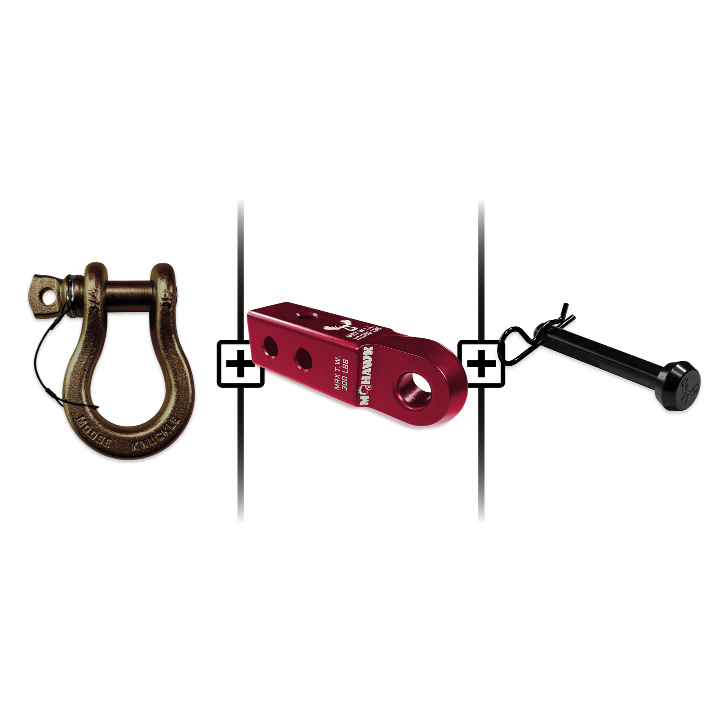 B'oh Spin Pin Shackle 3/4 Mohawk Receiver 2.0 Hitch Pin Bundle