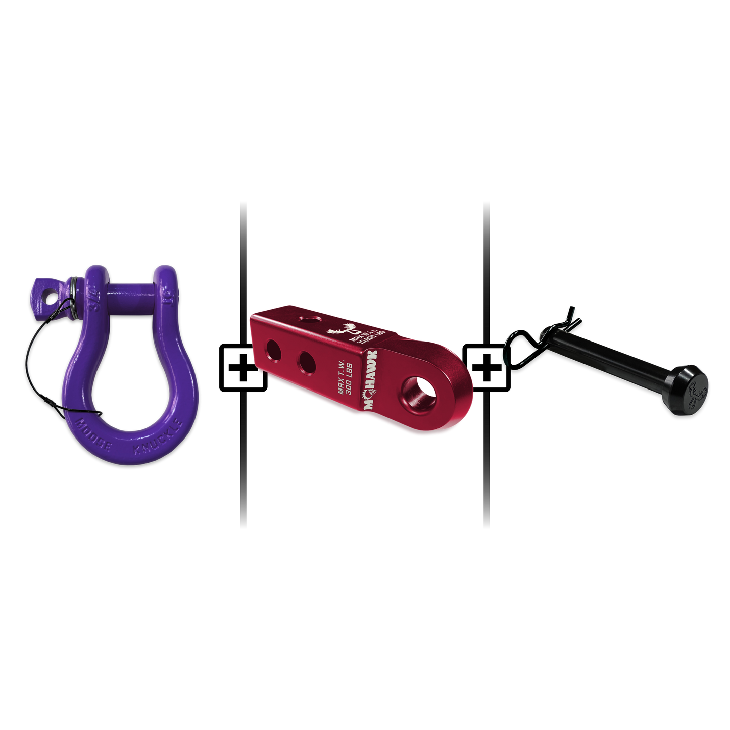 B'oh Spin Pin Shackle 3/4 Mohawk Receiver 2.0 Hitch Pin Bundle