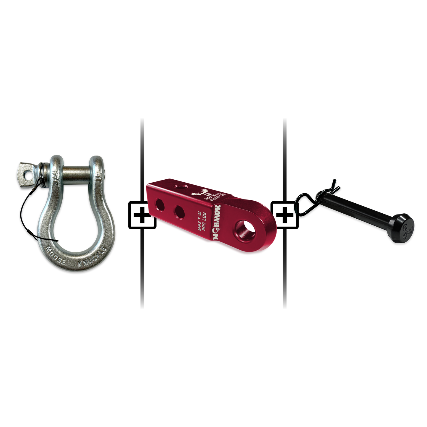 B'oh Spin Pin Shackle 3/4 Mohawk Receiver 2.0 Hitch Pin Bundle