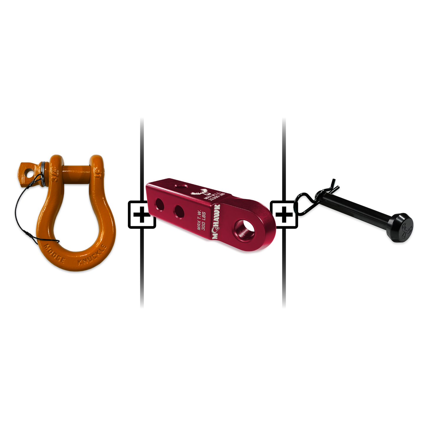 B'oh Spin Pin Shackle 3/4 Mohawk Receiver 2.0 Hitch Pin Bundle