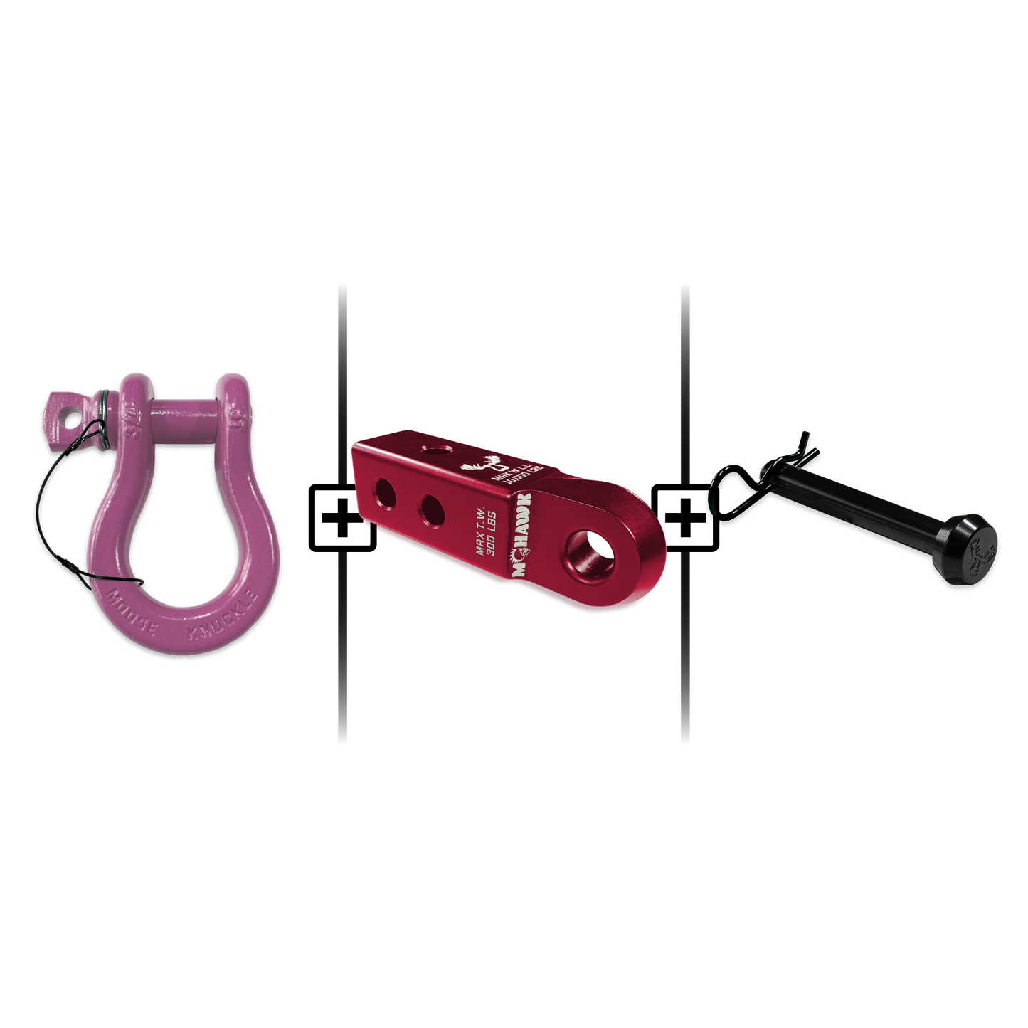 B'oh Spin Pin Shackle 3/4 Mohawk Receiver 2.0 Hitch Pin Bundle