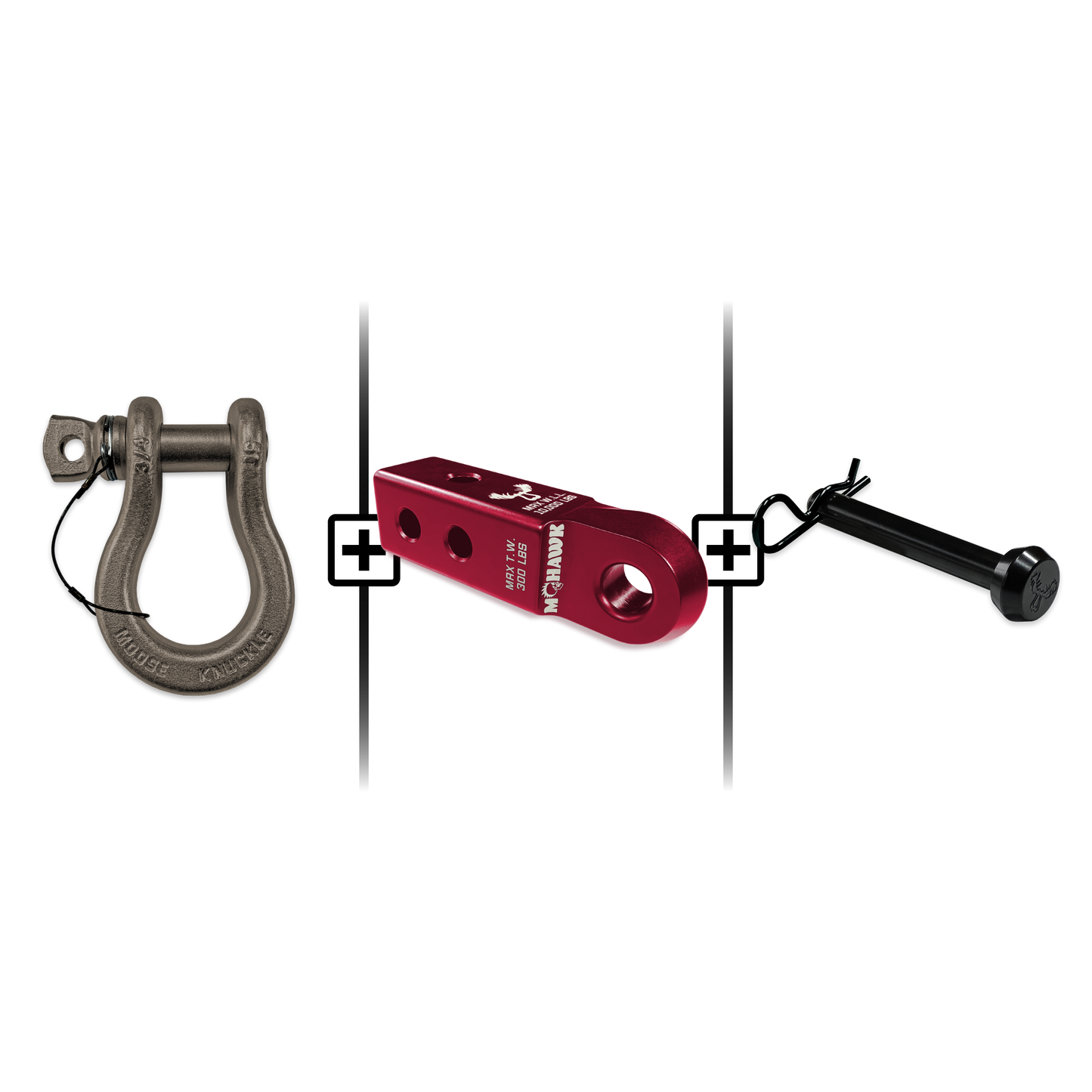 B'oh Spin Pin Shackle 3/4 Mohawk Receiver 2.0 Hitch Pin Bundle