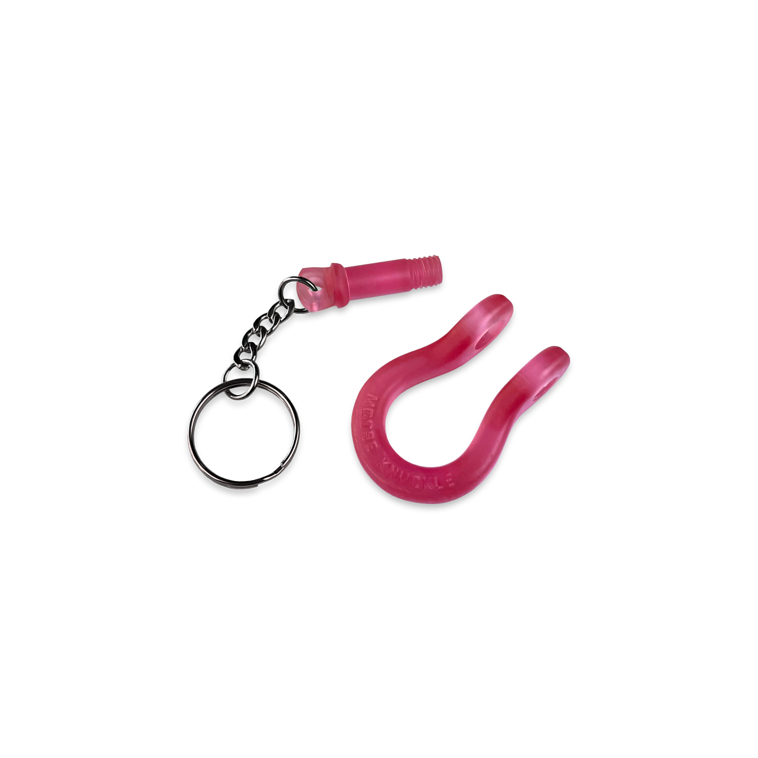 B'oh Shackle Screw Pin Key Chain in Red. Pin and Body