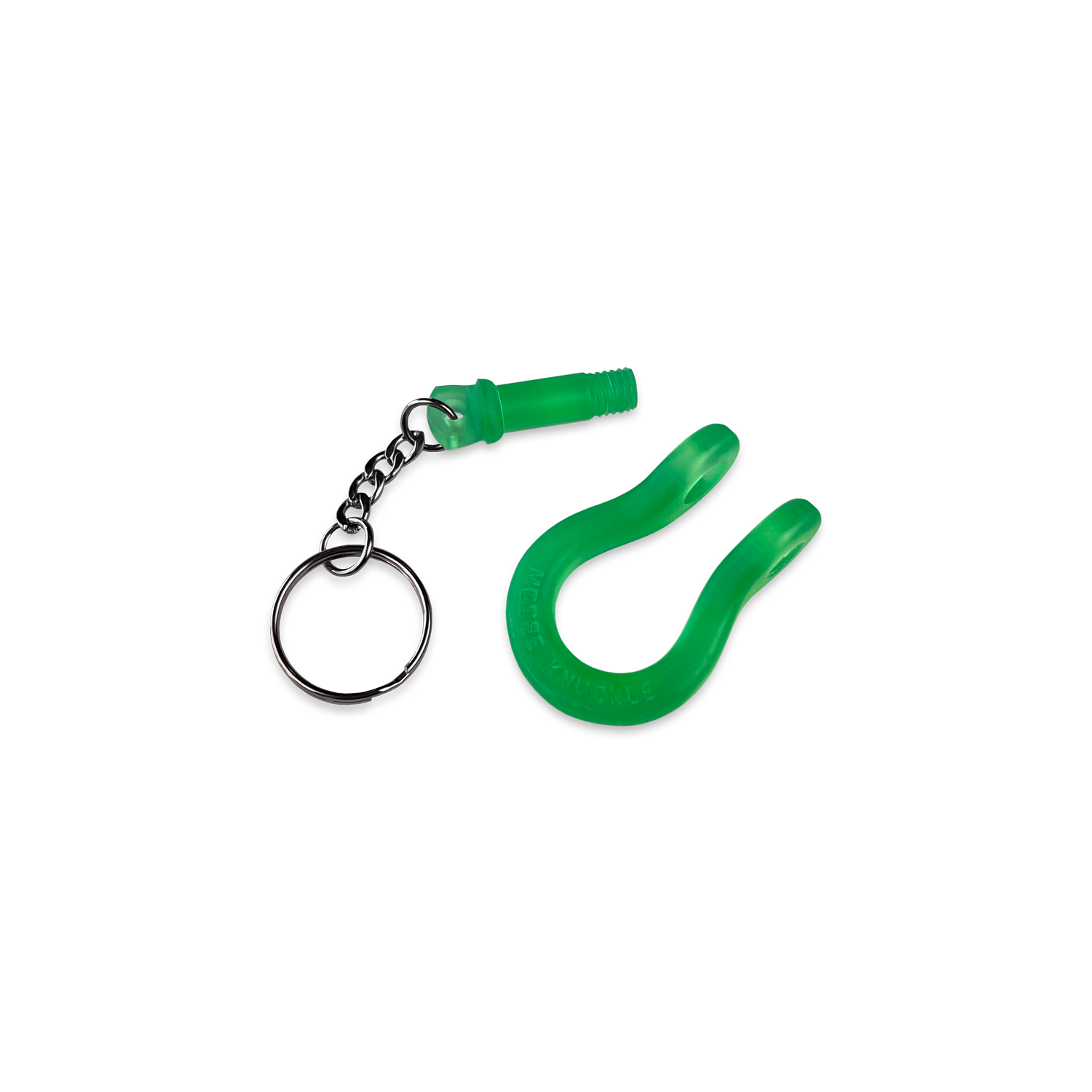 B'oh Shackle Screw Pin Key Chain in Slime Green Pin and Body