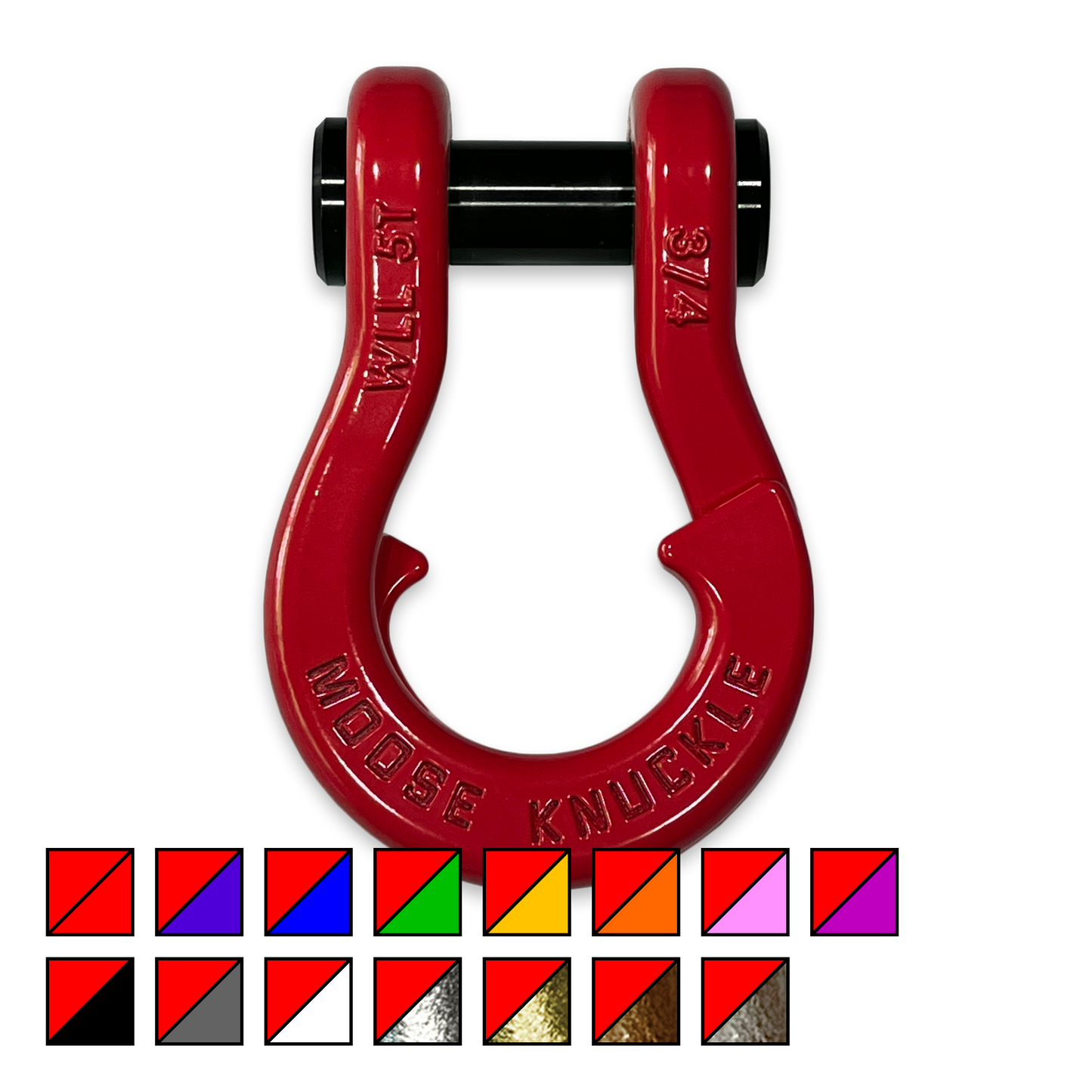 Moose Knuckle's Jowl Recovery Split Shackle 3/4 in Flame Red 