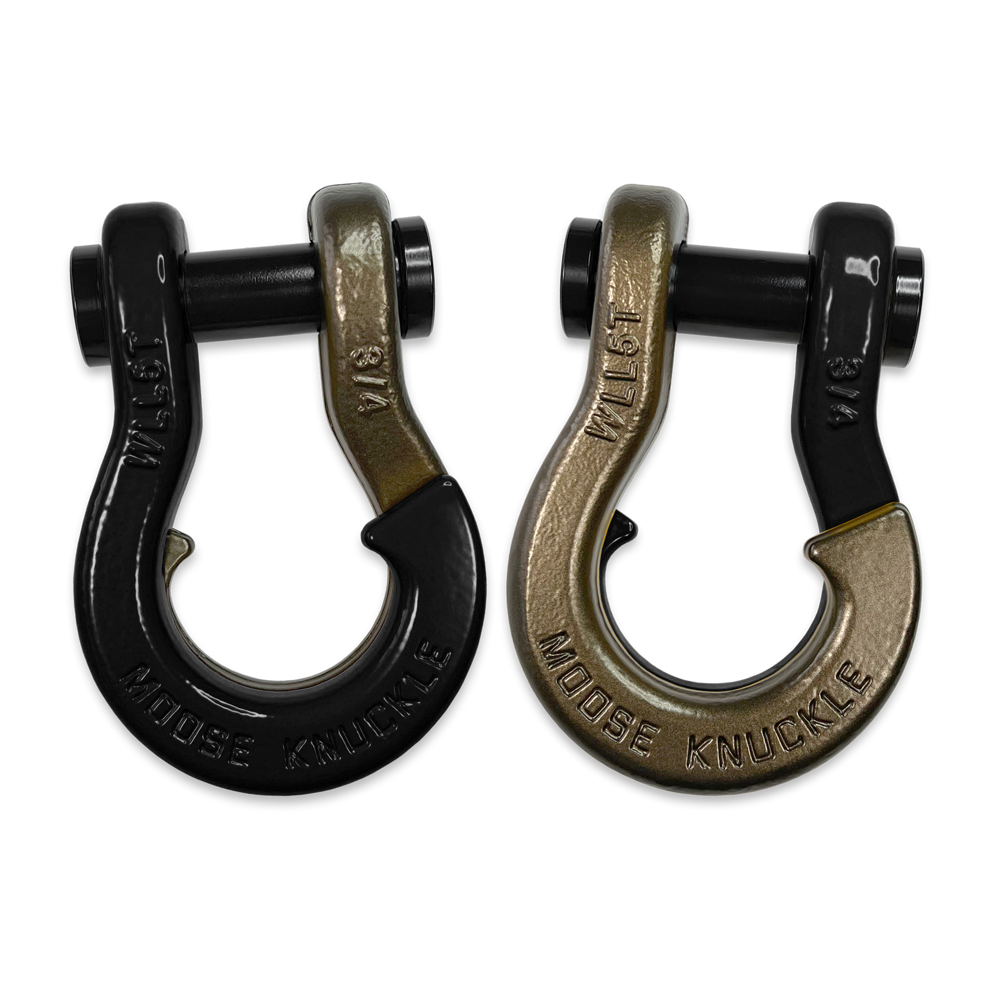 Moose Knuckle's Jowl Recovery Split Shackle 3/4 in Black Hole and Buff Bronze Combo