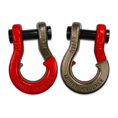 Moose Knuckle's Jowl Recovery Split Shackle 3/4 in Flame Red and Buff Bronze Combo