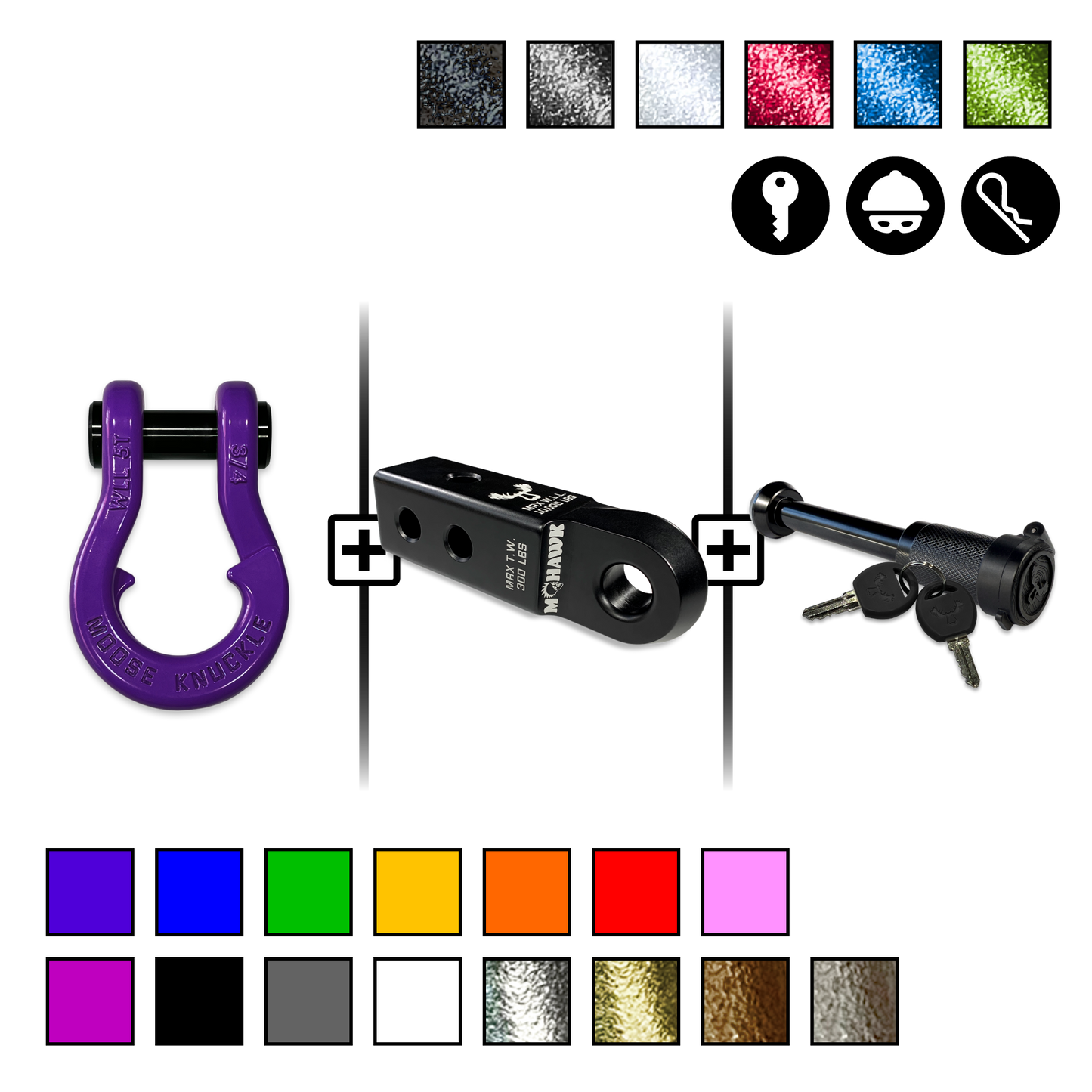 Jowl® Split Shackle® 3/4 Mohawk Receiver 2.0 Hitch Pin Bundle