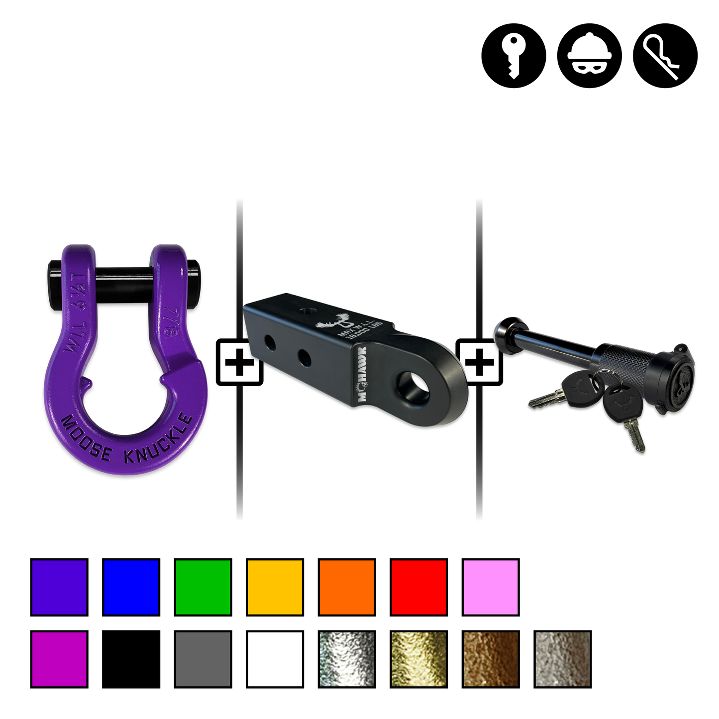 Jowl® 7/8 Split Shackle® Mohawk 2.5 x 7/8 Receiver and Hitch Pin Bundle